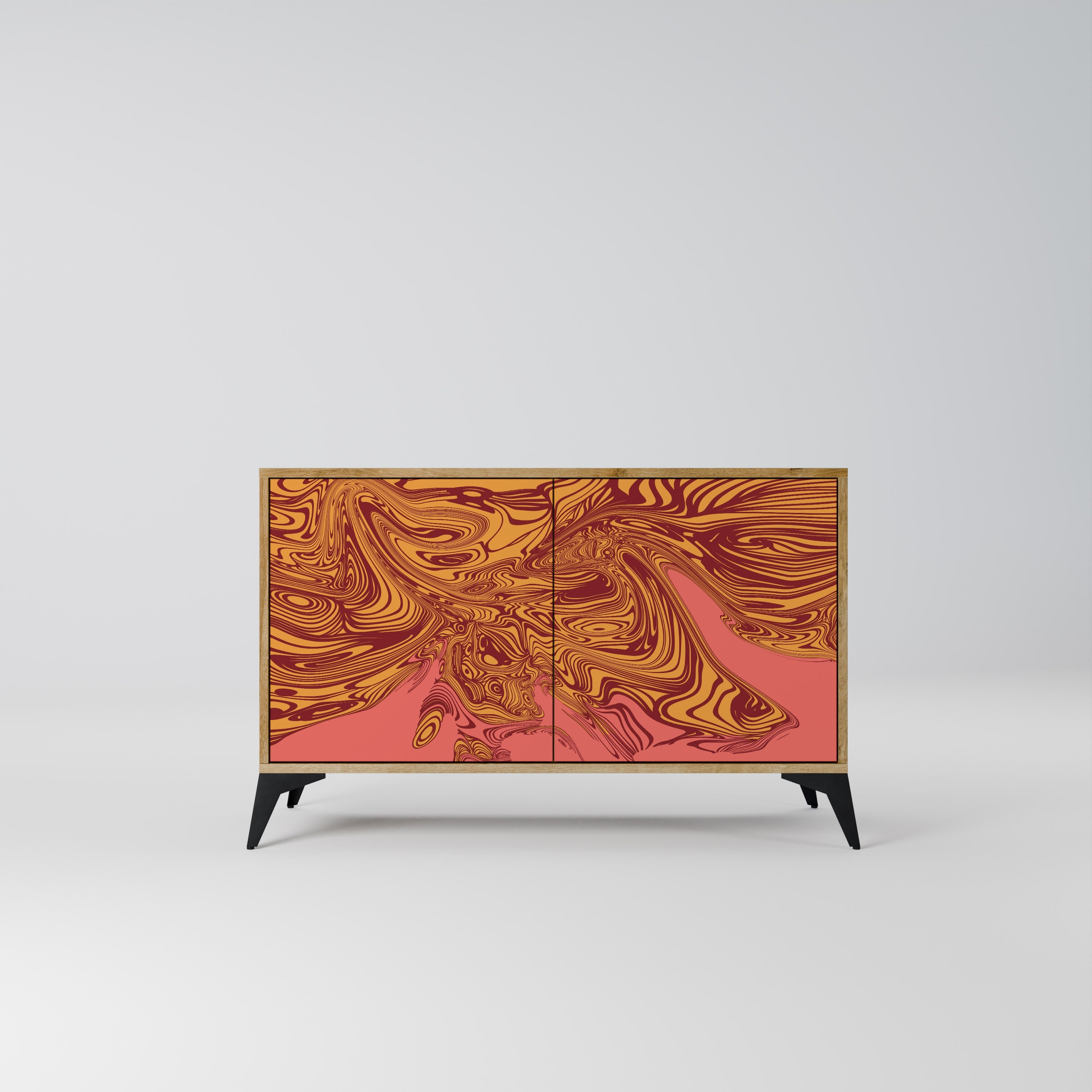 Buffet 2 portes FLOATING THOUGHTS effet chêne