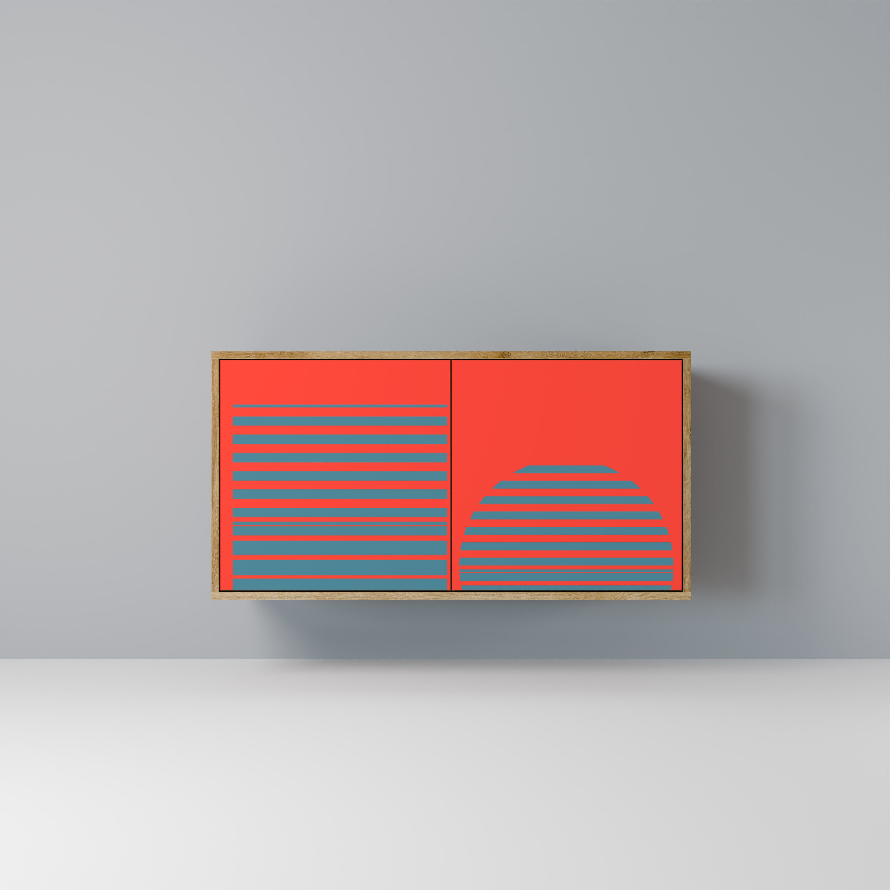 Buffet 2 portes RISING GEOMETRY STARS effet chêne