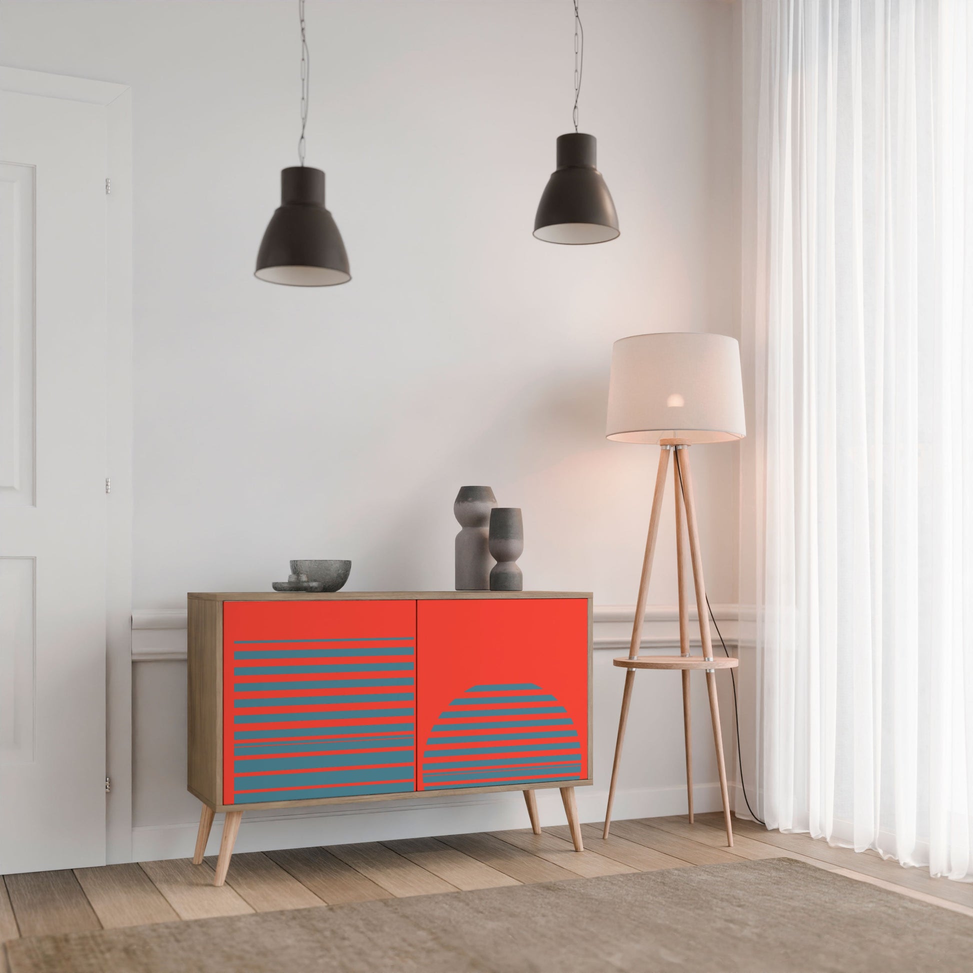 RISING GEOMETRY STARS 2-Door Sideboard in Oak Effect