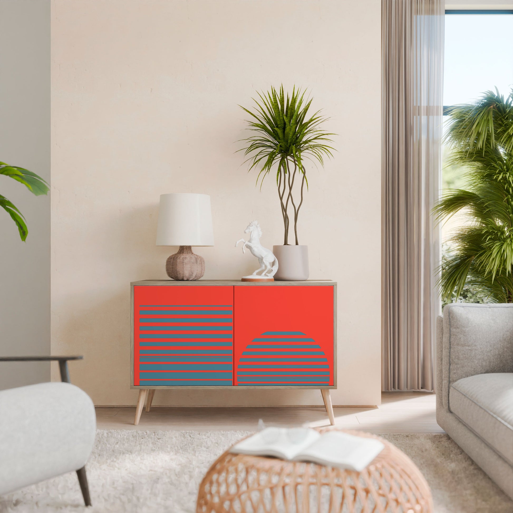 RISING GEOMETRY STARS 2-Door Sideboard in Oak Effect