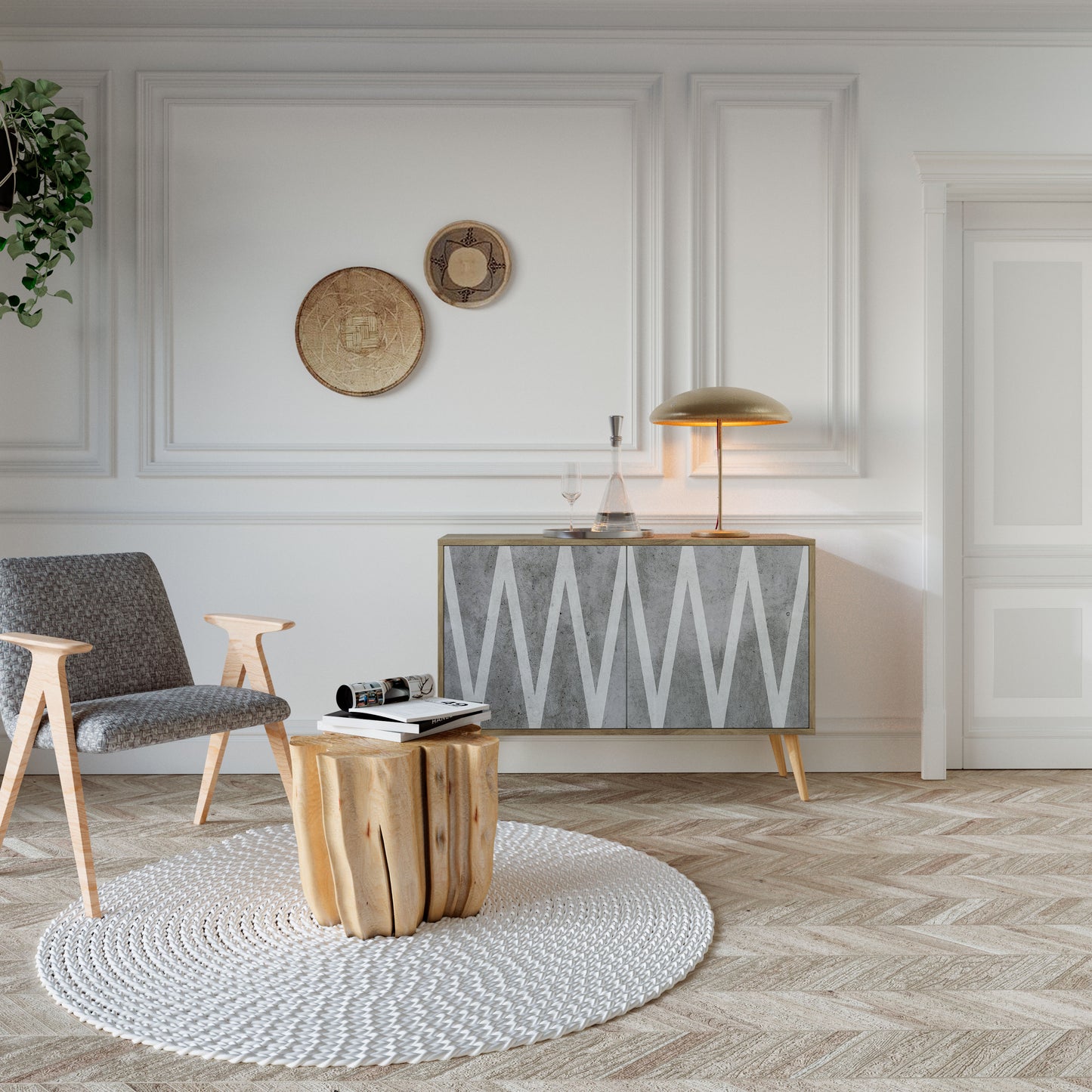 SOLID ZIG ZAG 2-Door Sideboard