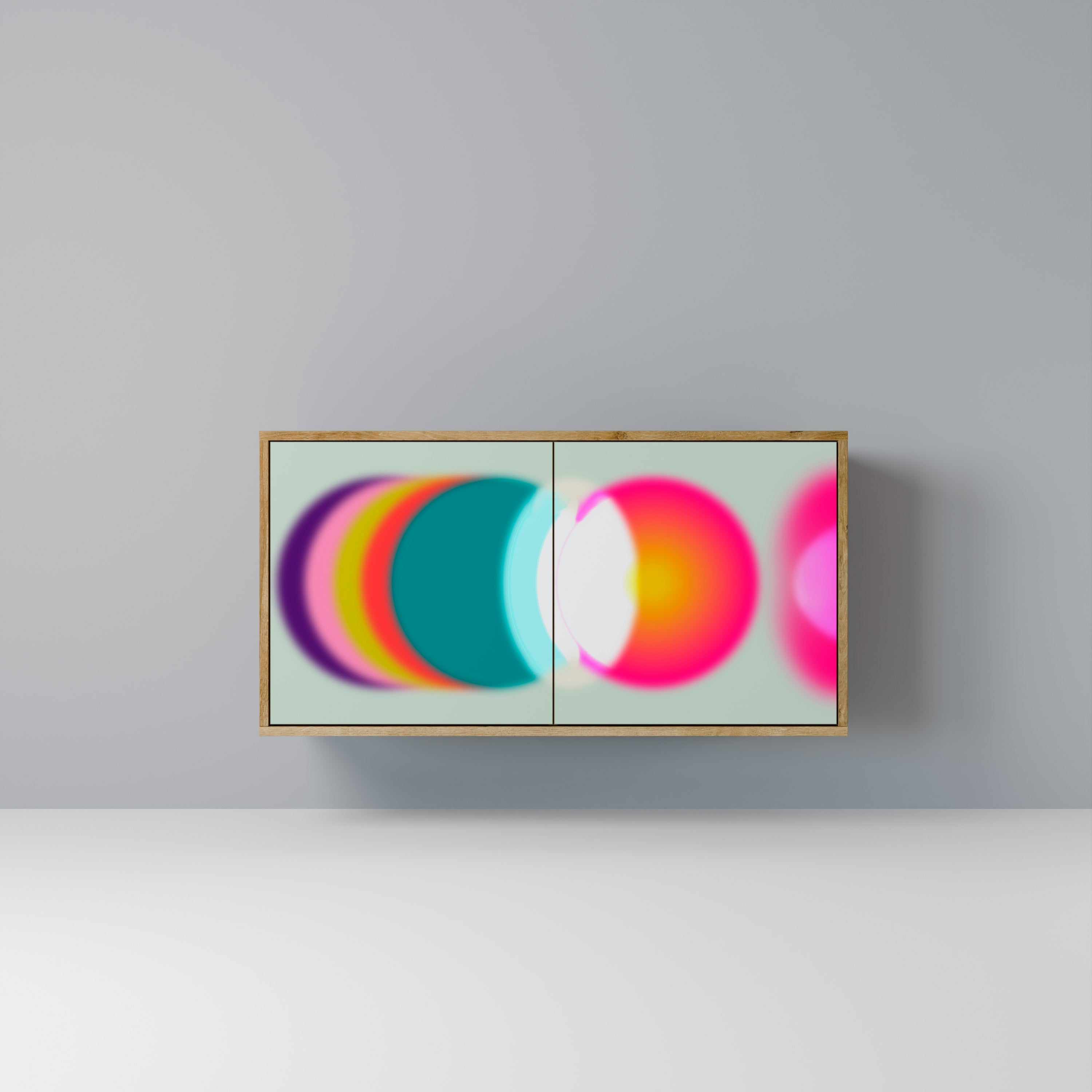 Buffet 2 portes effet chêne SYMPHONY OF COLORS