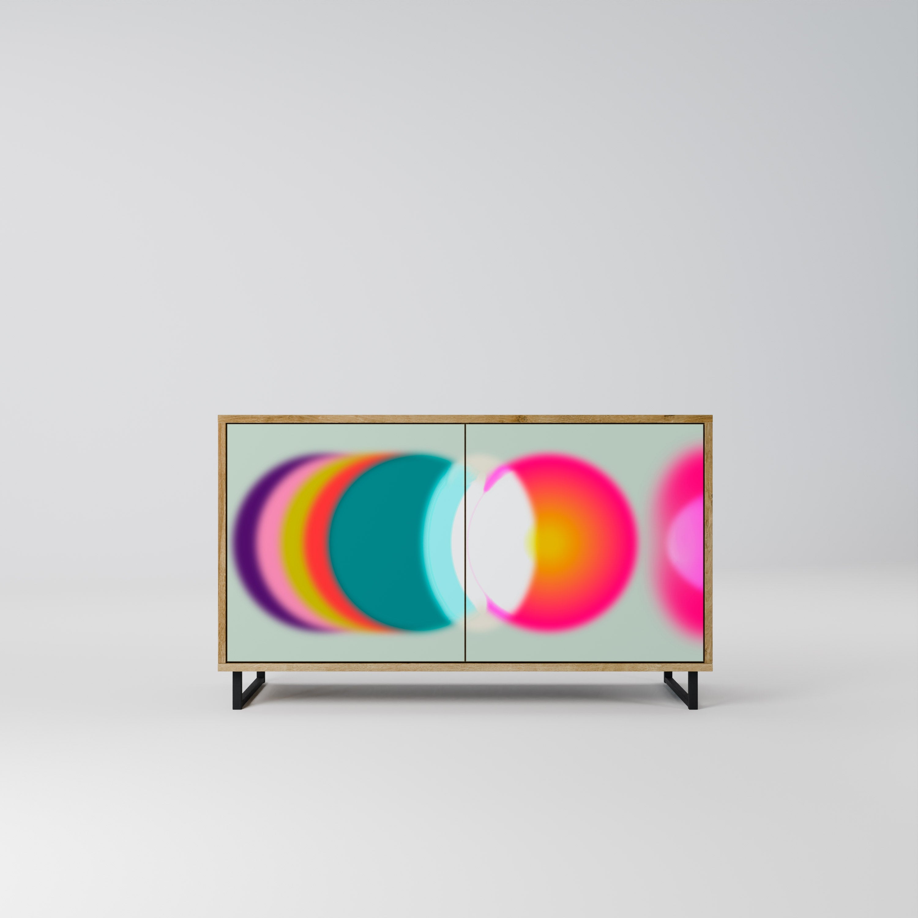 Buffet 2 portes effet chêne SYMPHONY OF COLORS