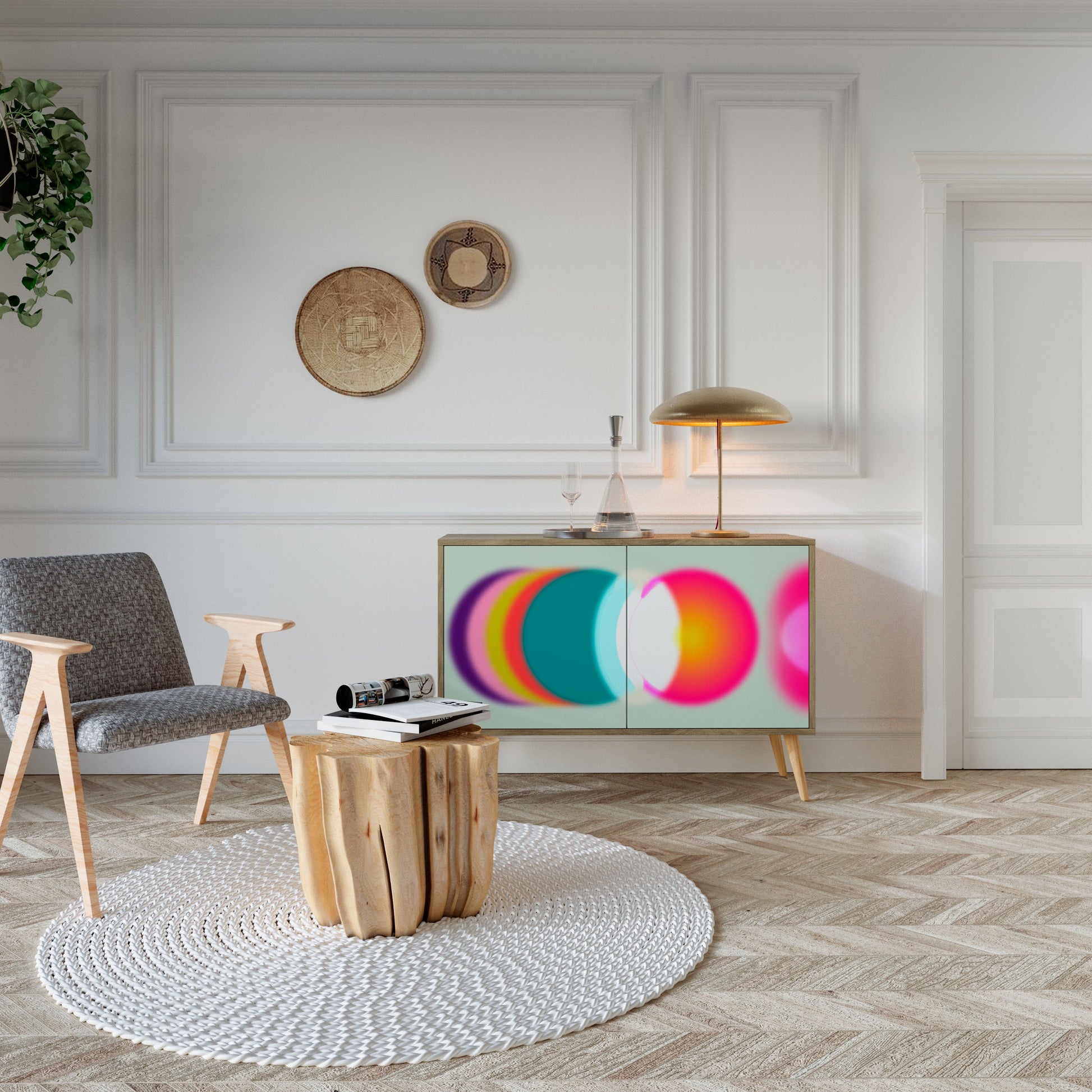 SYMPHONY OF COLORS 2-Door Sideboard in Oak Effect