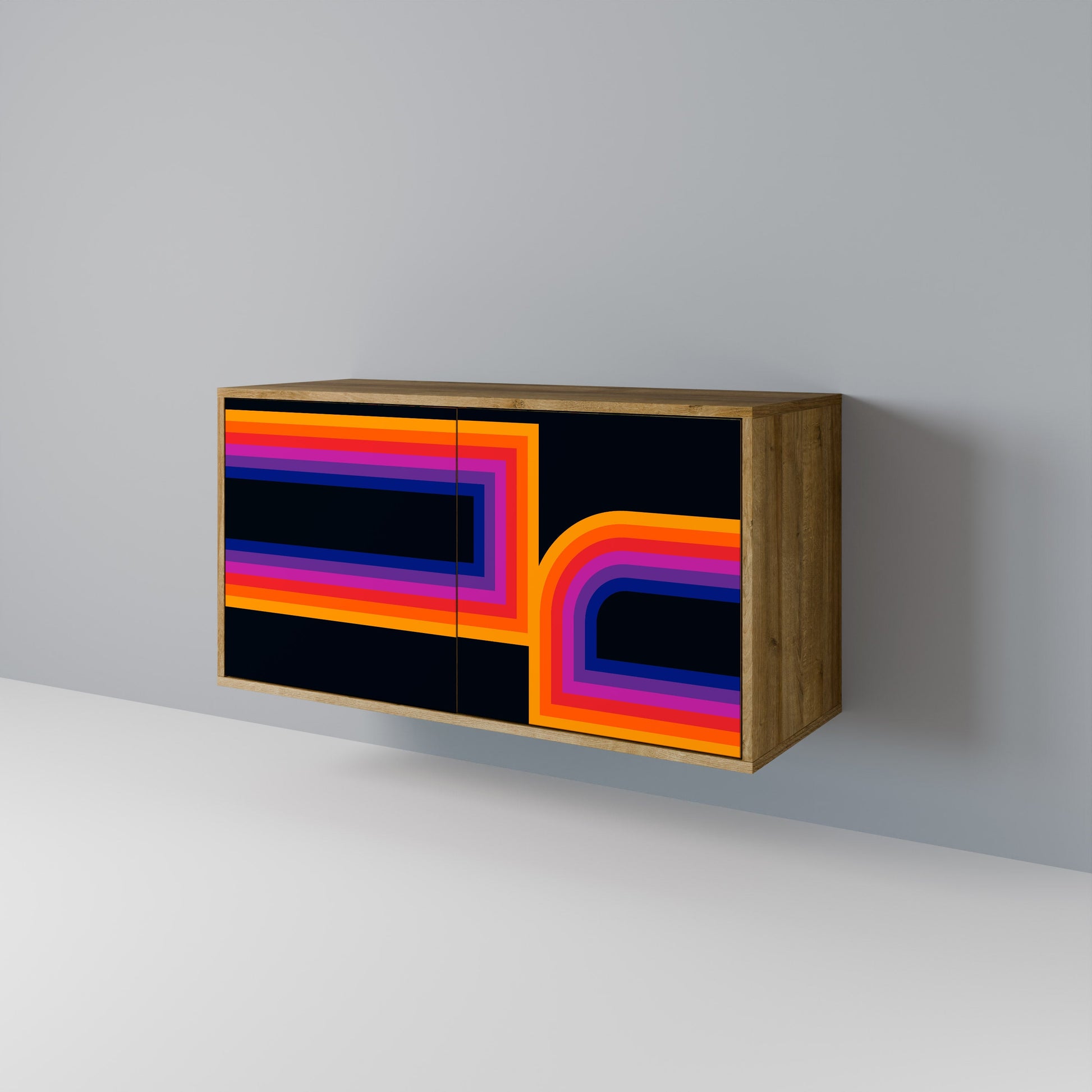 BLINDED BY THE LIGHTS 2-Door Sideboard in Oak Effect