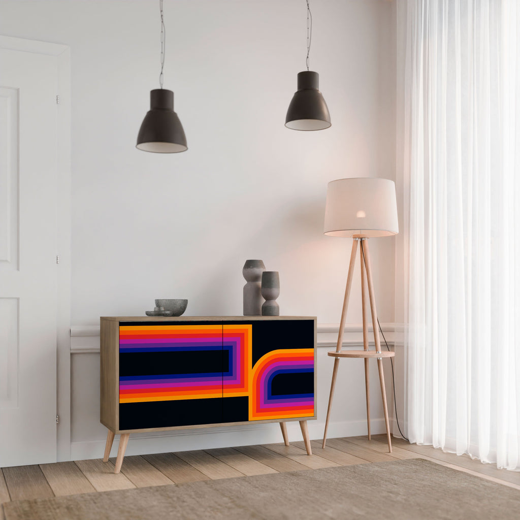 BLINDED BY THE LIGHTS 2-Door Sideboard in Oak Effect