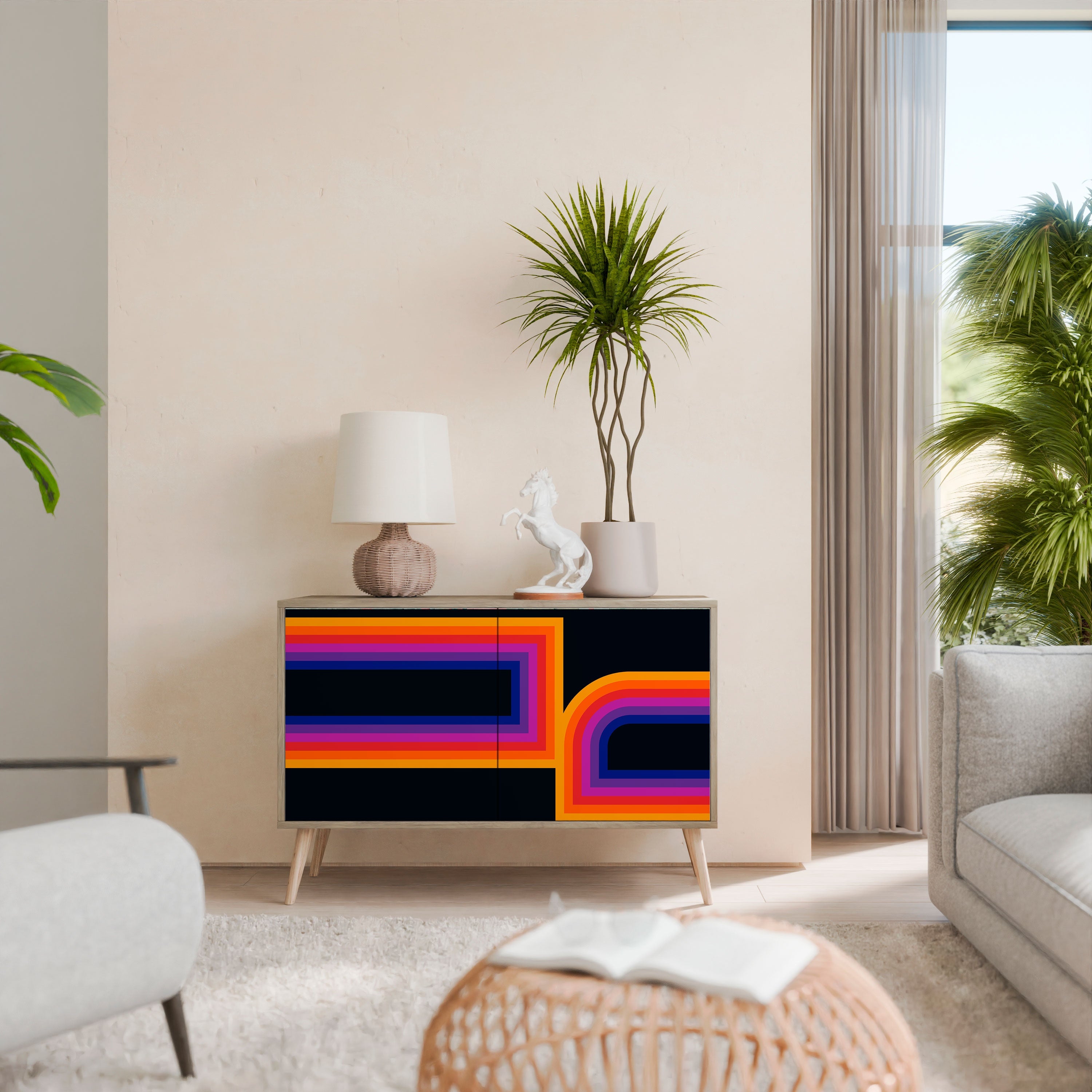 Buffet 2 portes effet chêne BLINDED BY THE LIGHTS