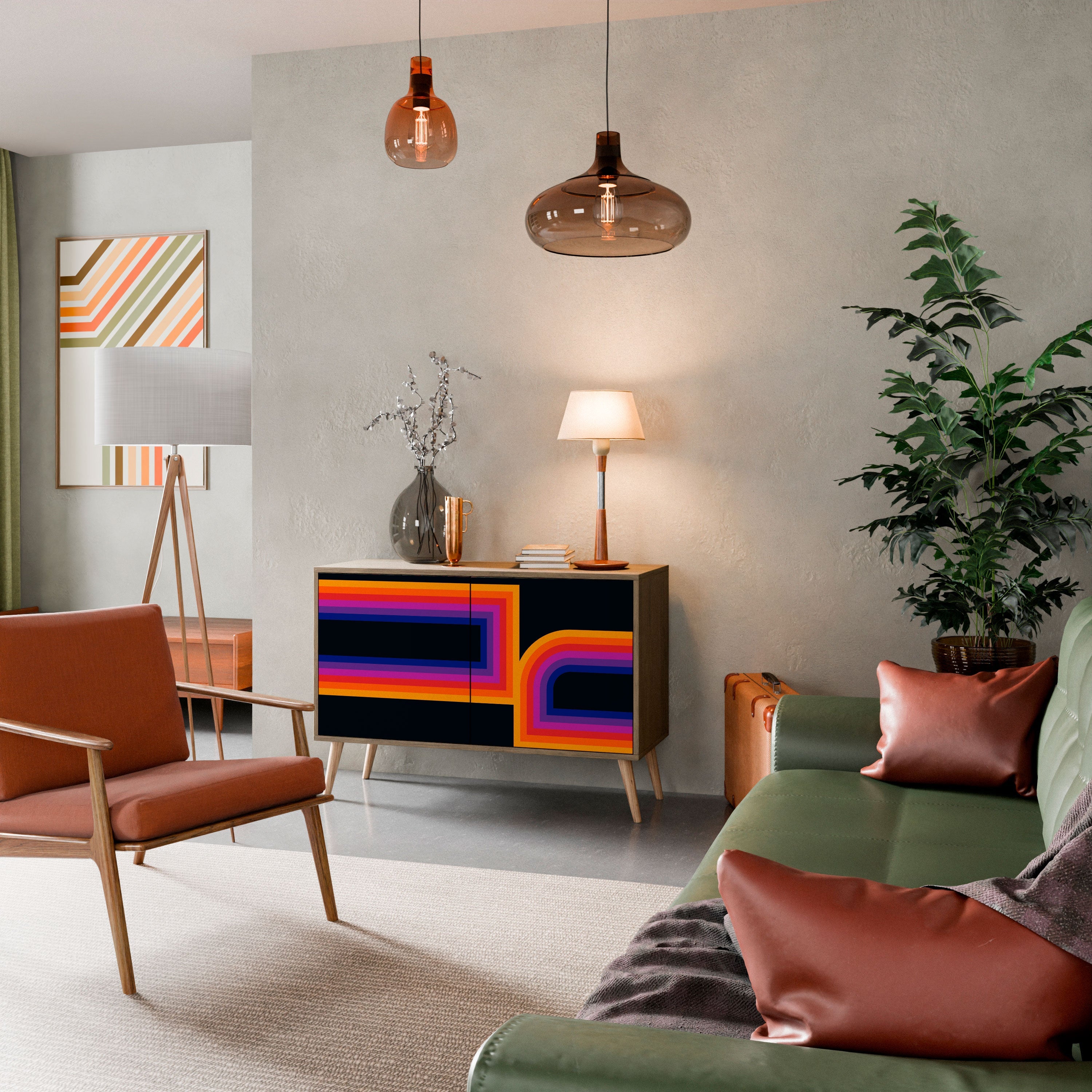 Buffet 2 portes effet chêne BLINDED BY THE LIGHTS