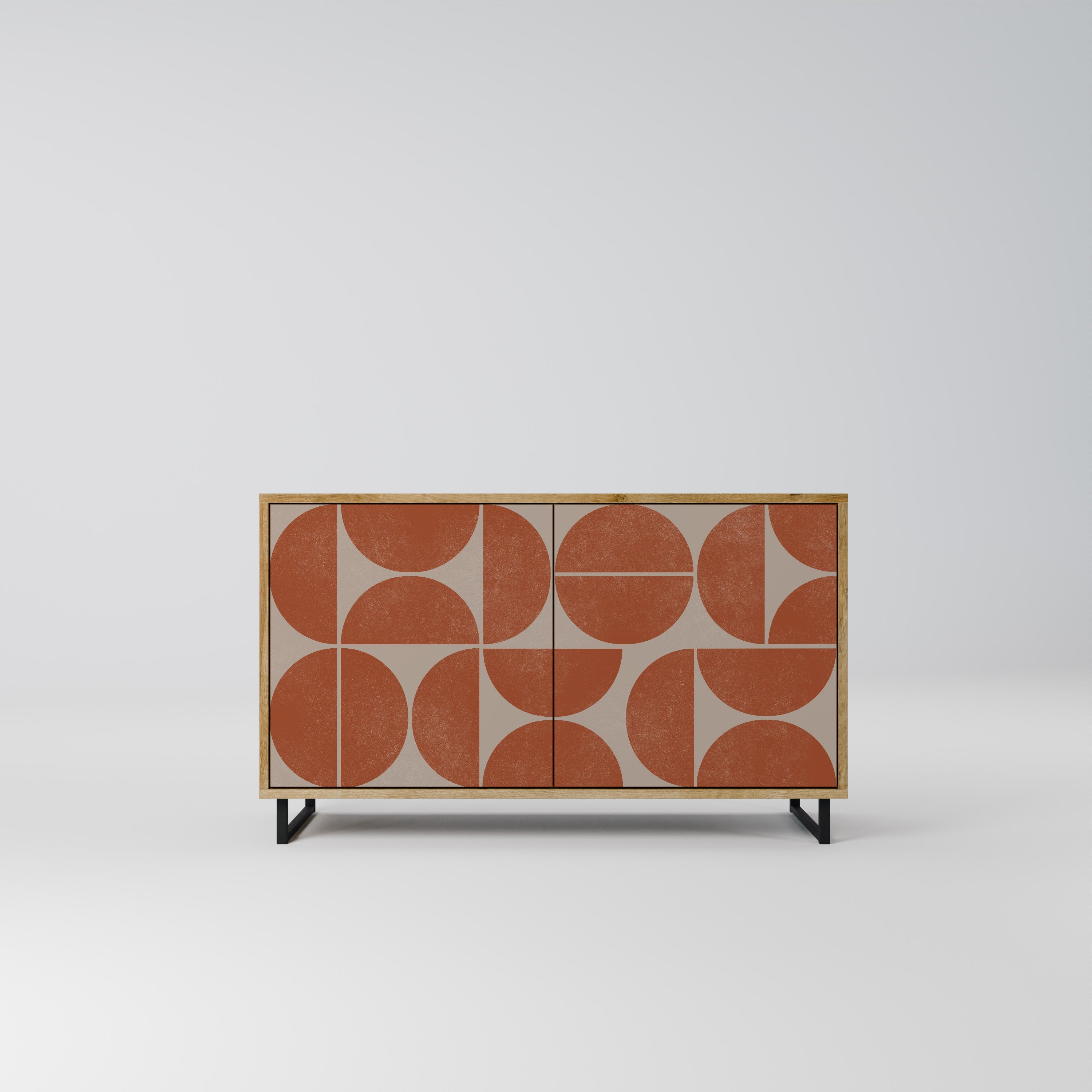 Buffet 2 portes REPETITION COMPULSION effet chêne