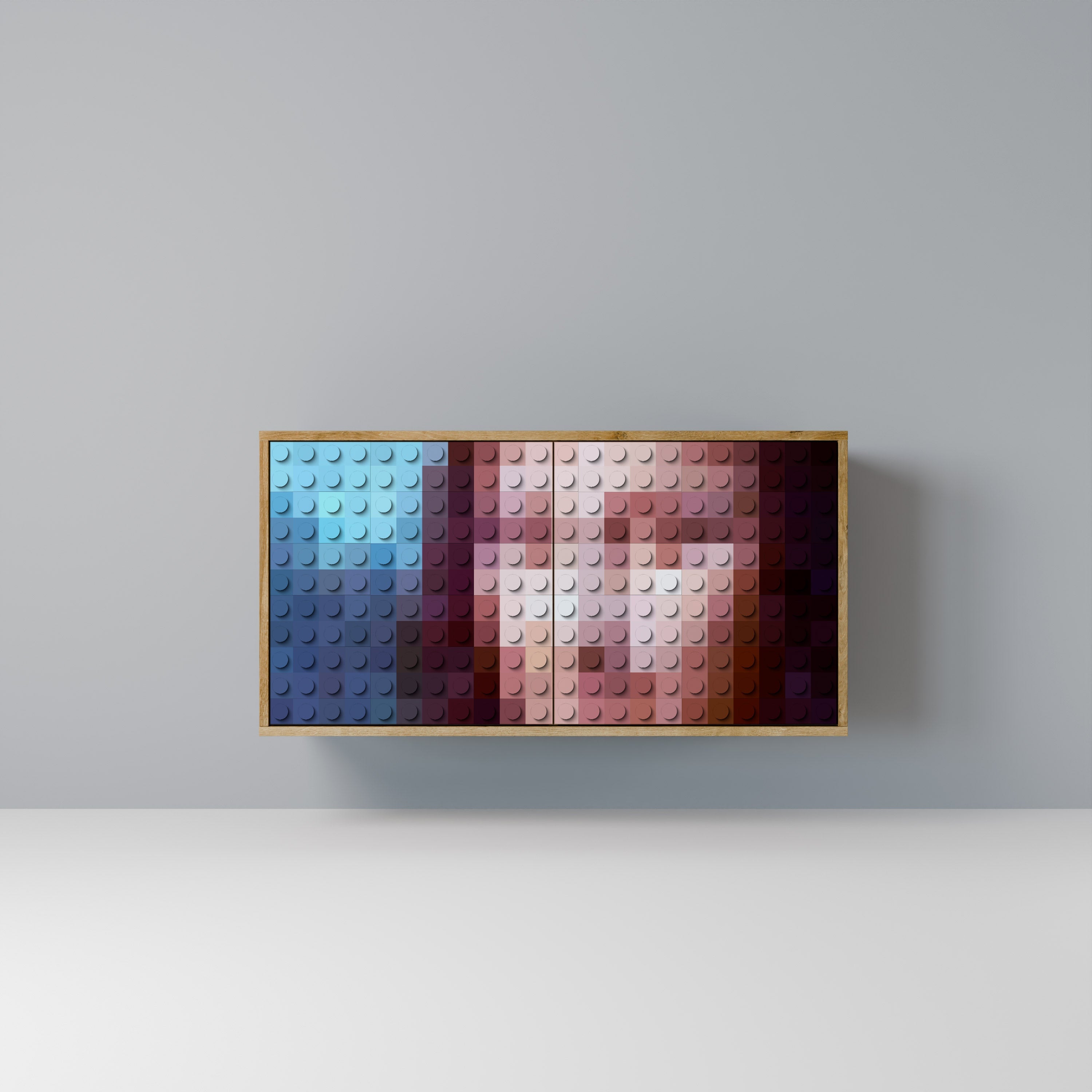 Buffet 2 portes effet chêne CONSTRUCTIVE ART