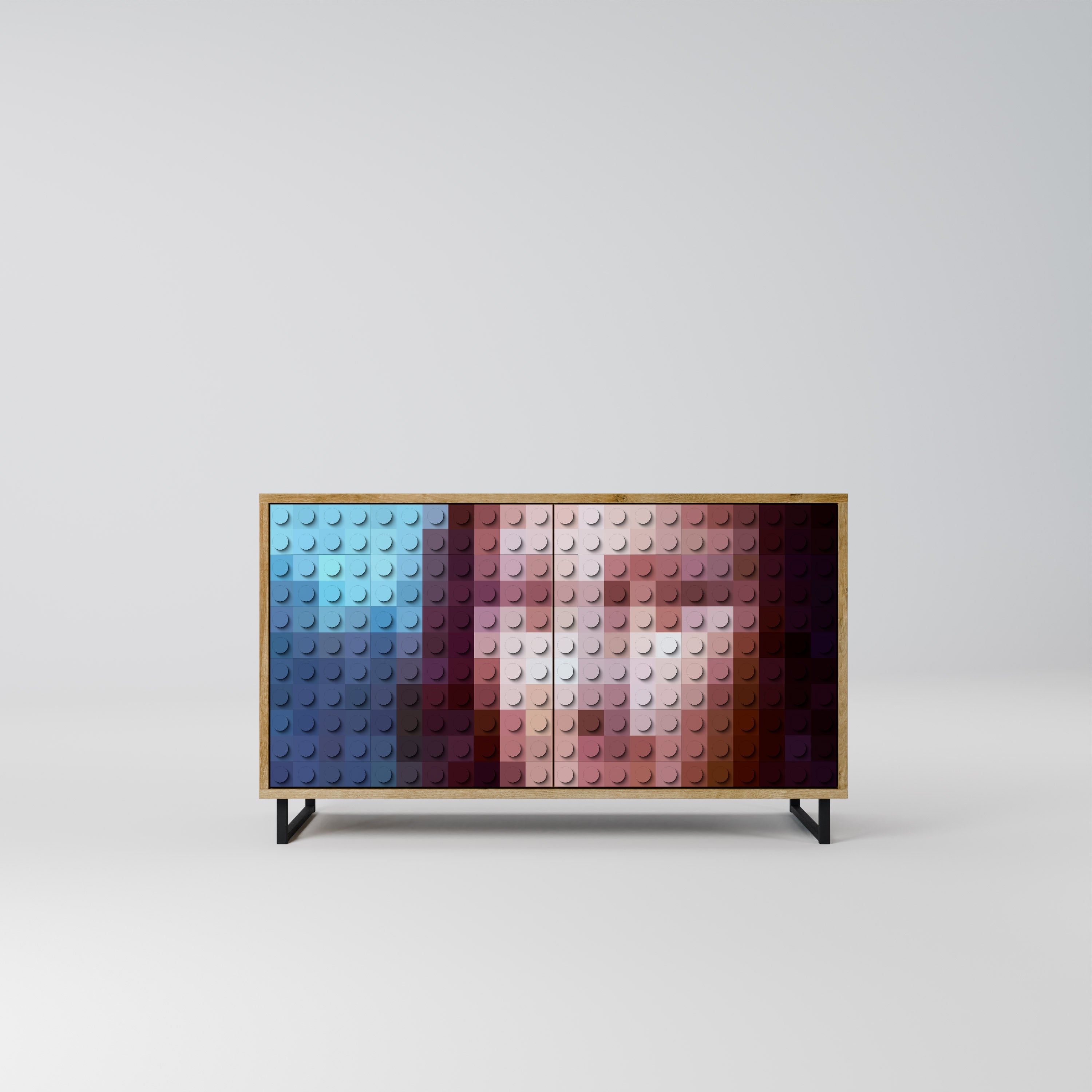 Buffet 2 portes effet chêne CONSTRUCTIVE ART