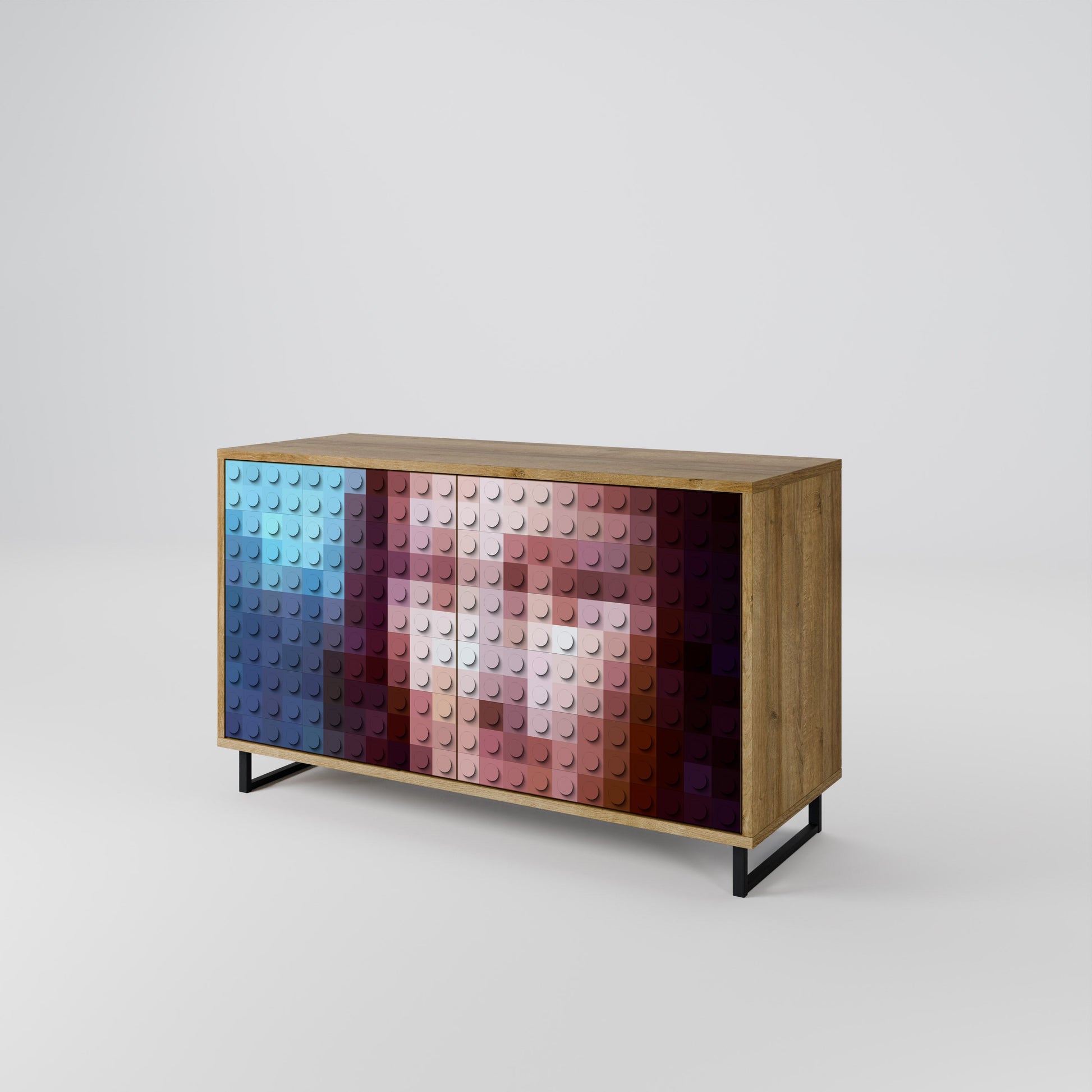 CONSTRUCTIVE ART 2-Door Sideboard in Oak Effect