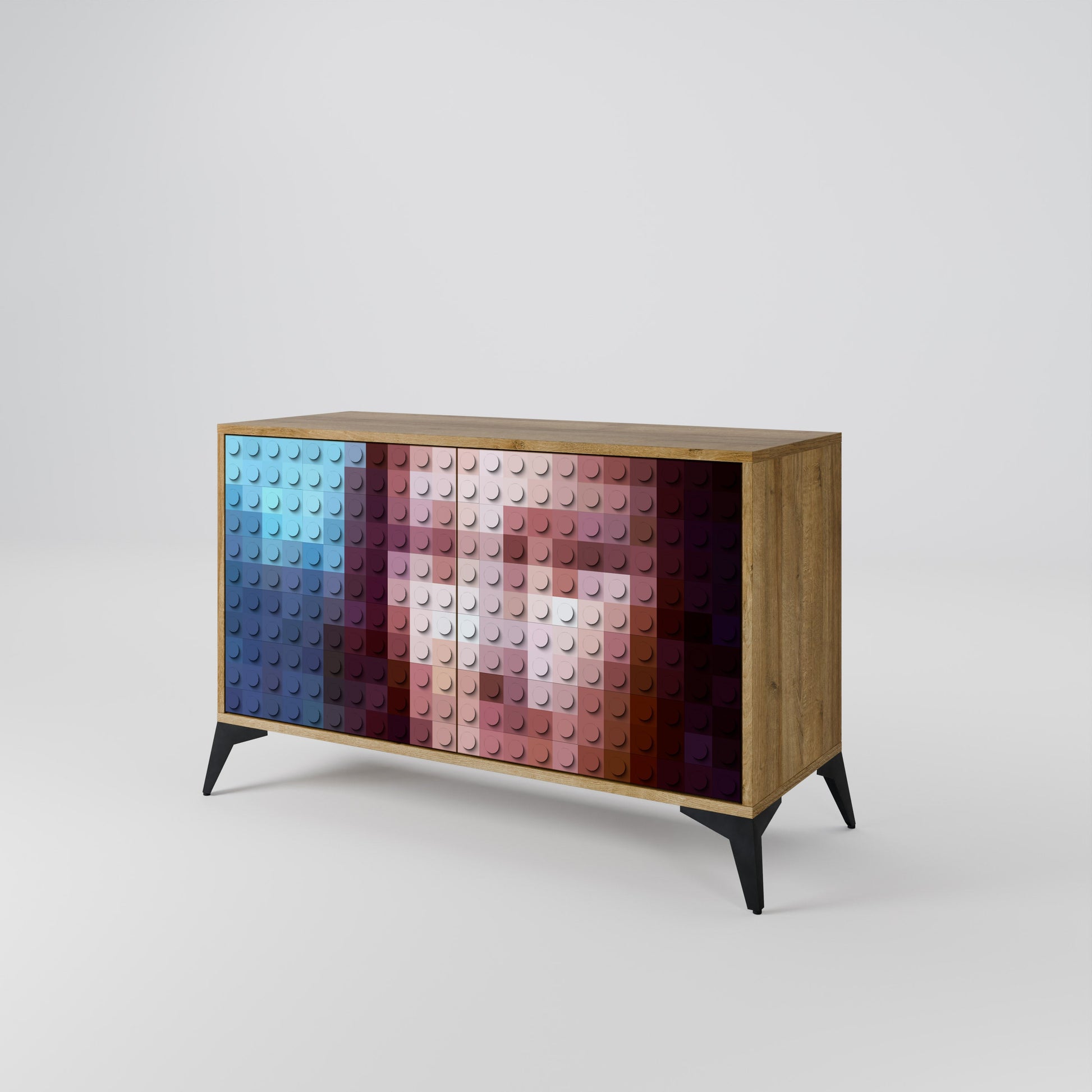 CONSTRUCTIVE ART 2-Door Sideboard in Oak Effect