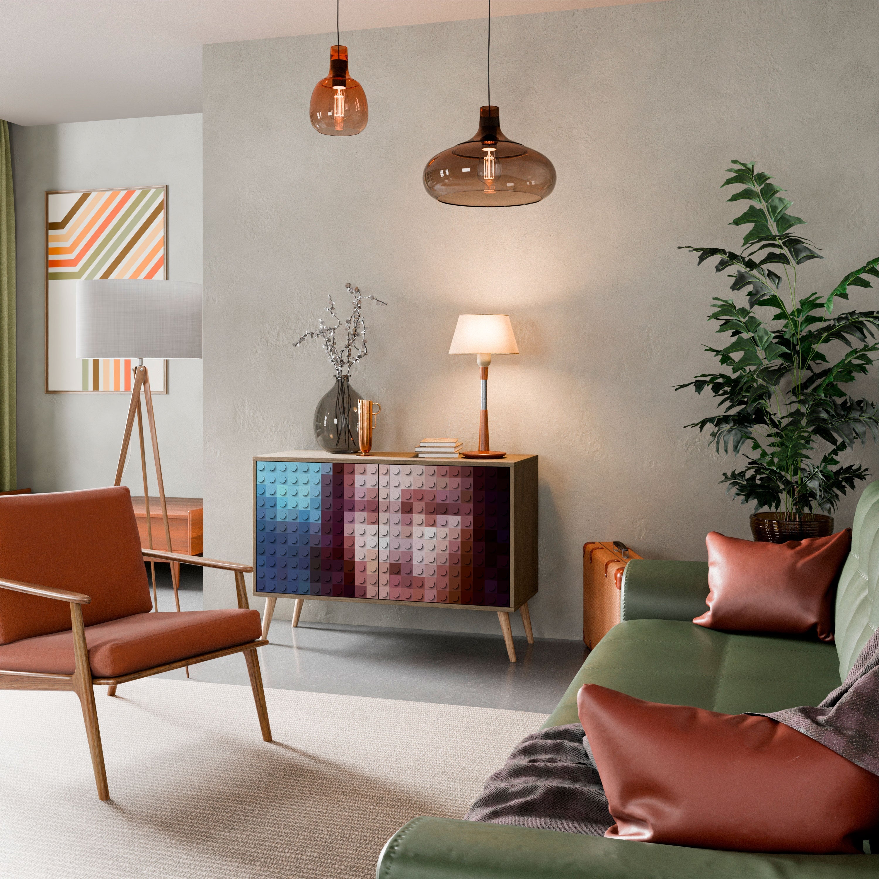 Buffet 2 portes effet chêne CONSTRUCTIVE ART