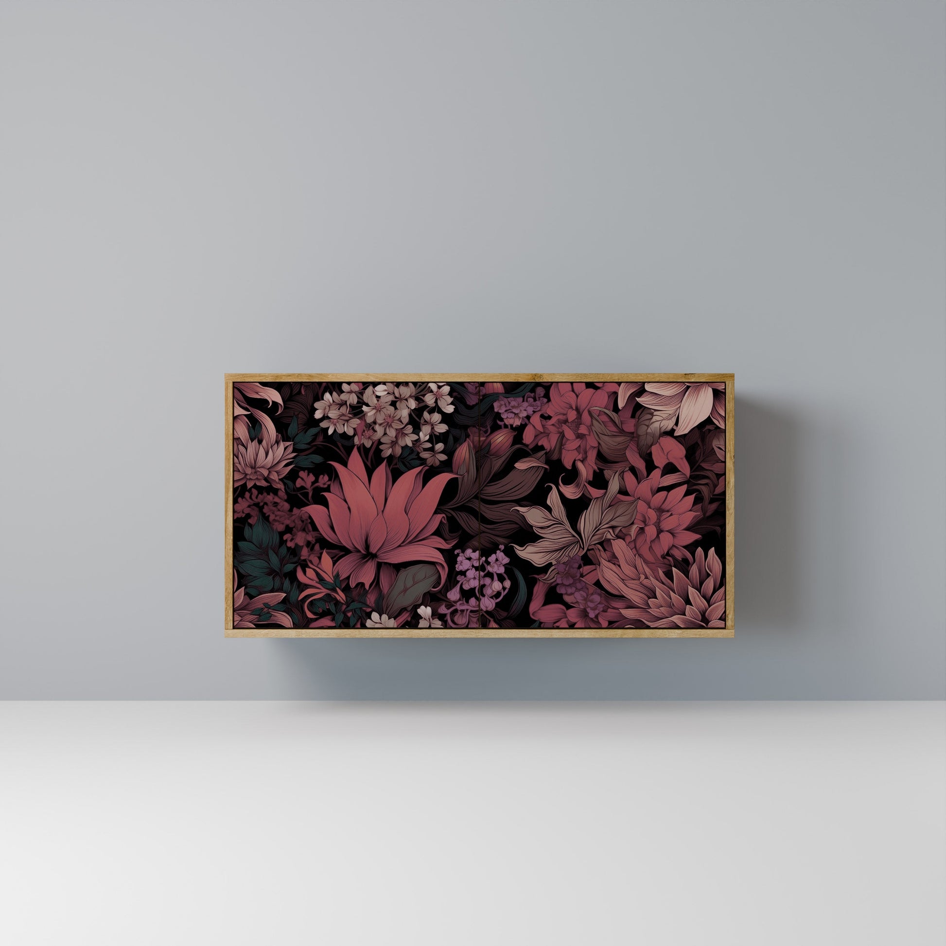 FLORAL WHISPER 2-Door Sideboard in Oak Effect
