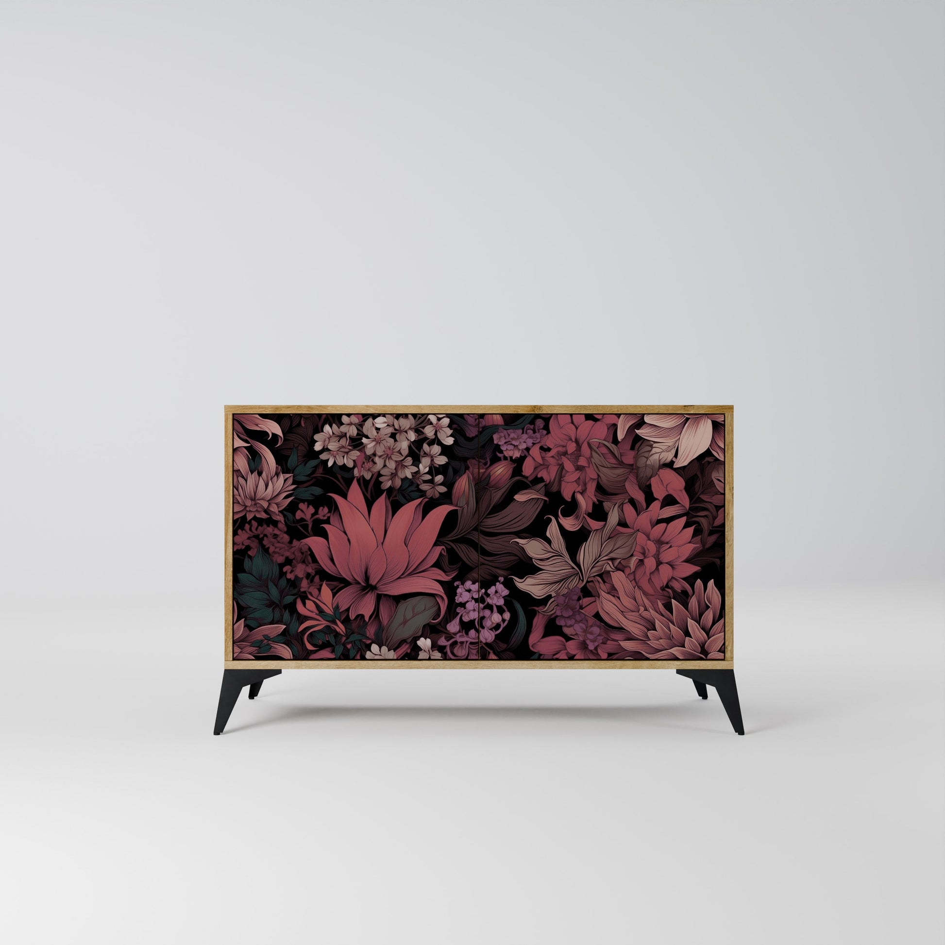 FLORAL WHISPER 2-Door Sideboard in Oak Effect