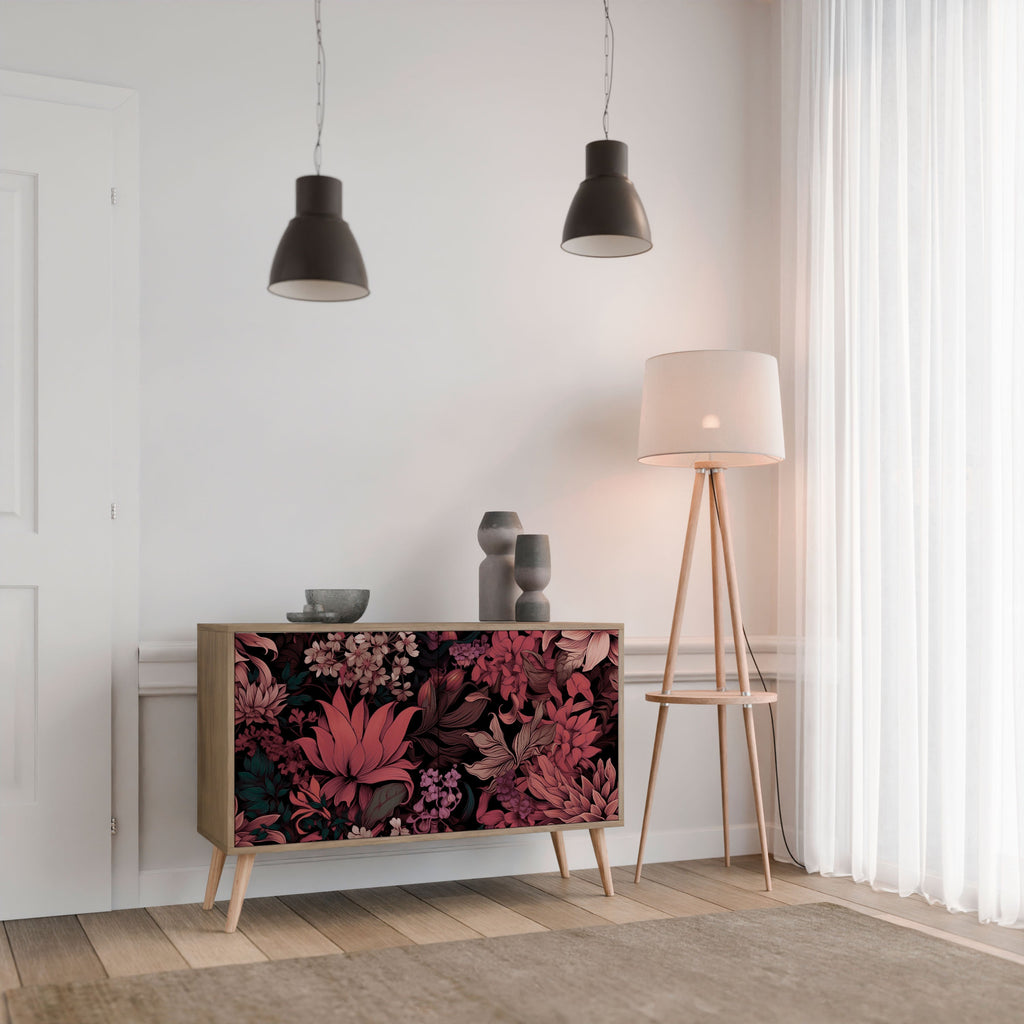 FLORAL WHISPER 2-Door Sideboard in Oak Effect