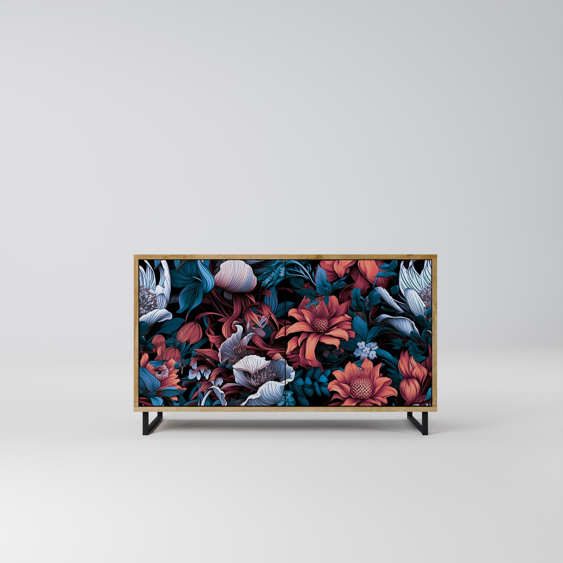 ETHEREAL BLOSSOMS 2-Door Sideboard in Oak Effect