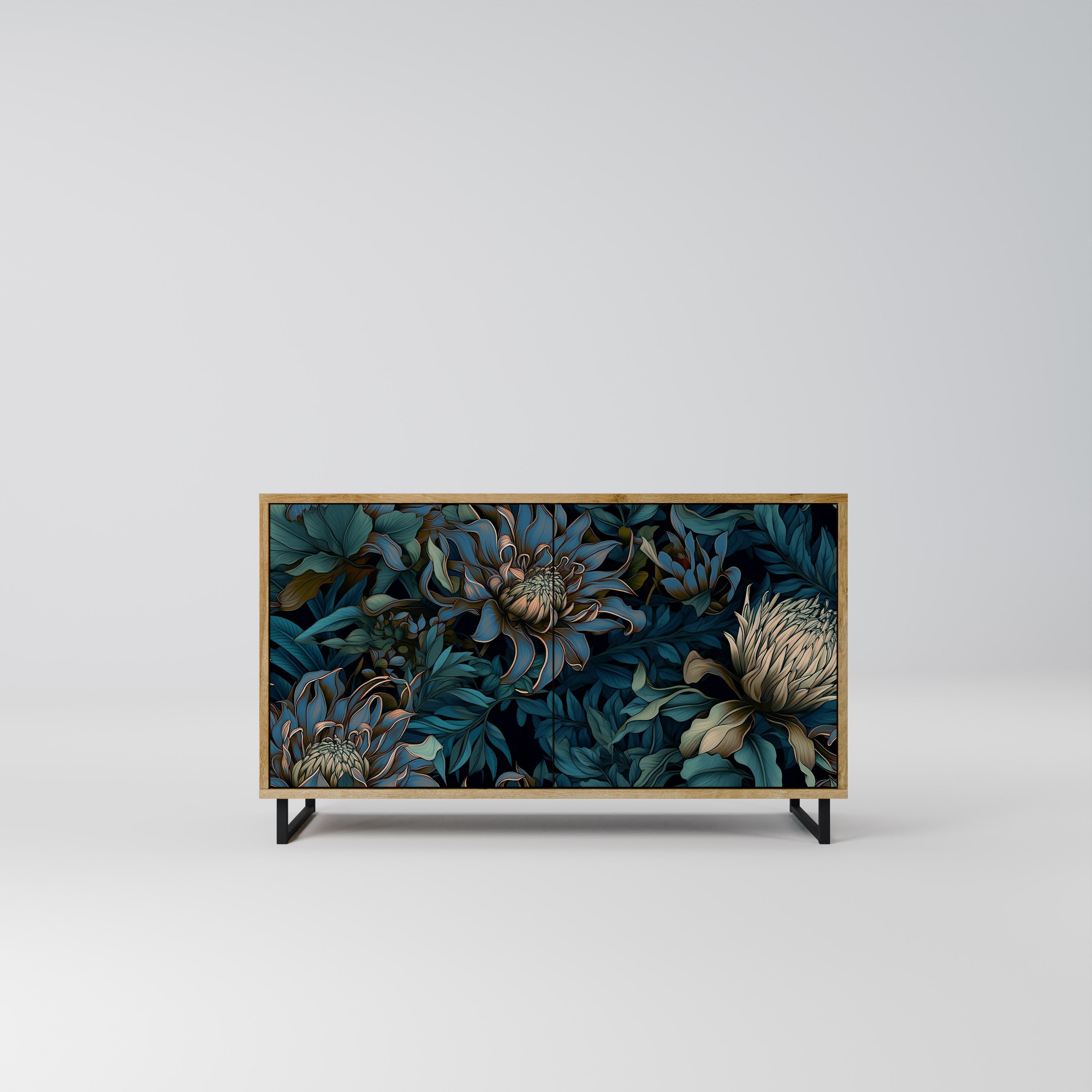 Buffet 2 portes TWILIGHT BLOOM effet chêne