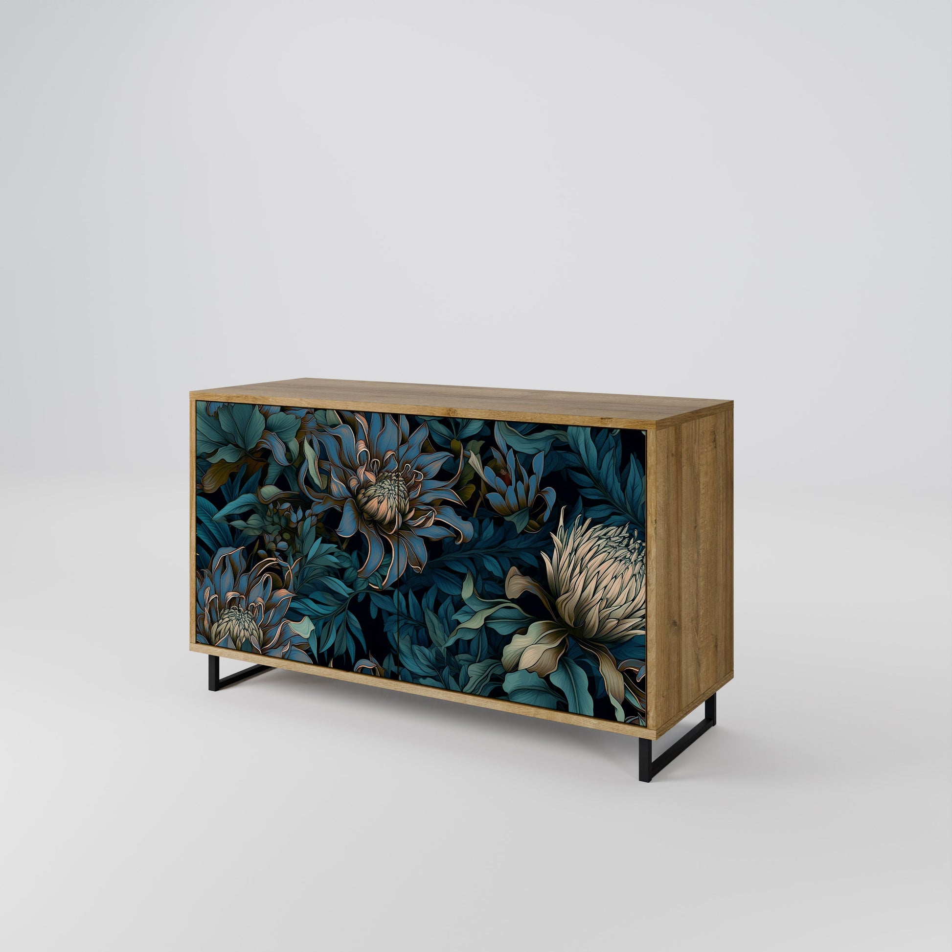 TWILIGHT BLOOM 2-Door Sideboard in Oak Effect