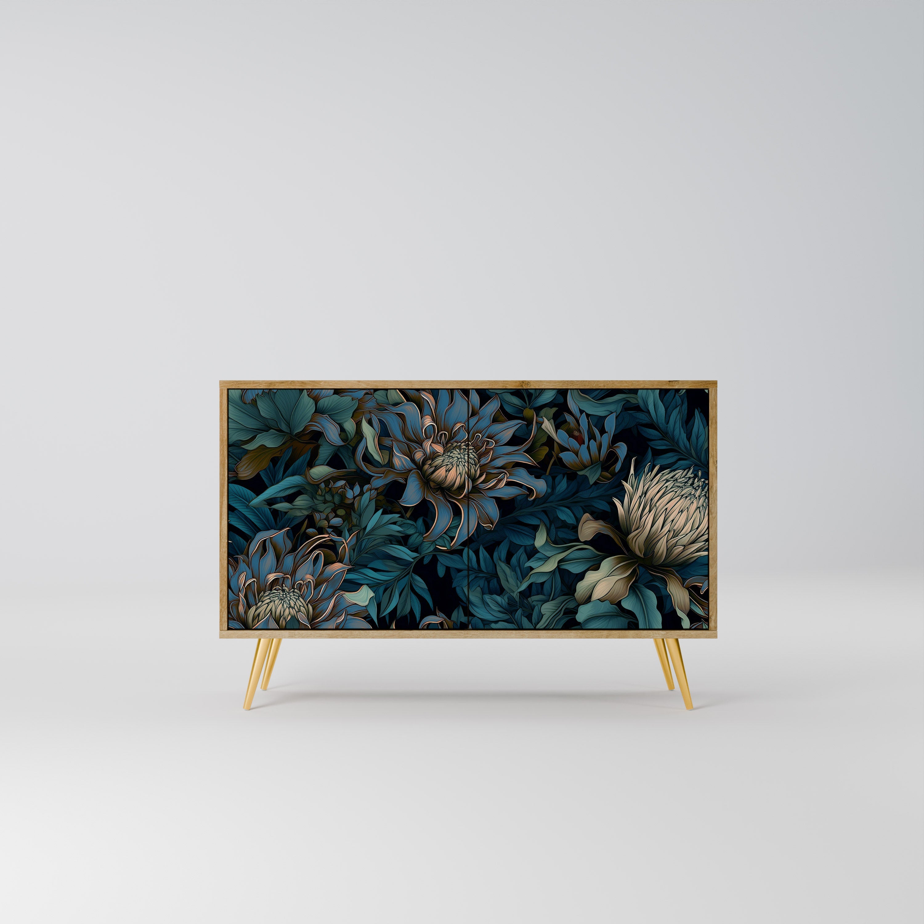 Buffet 2 portes TWILIGHT BLOOM effet chêne