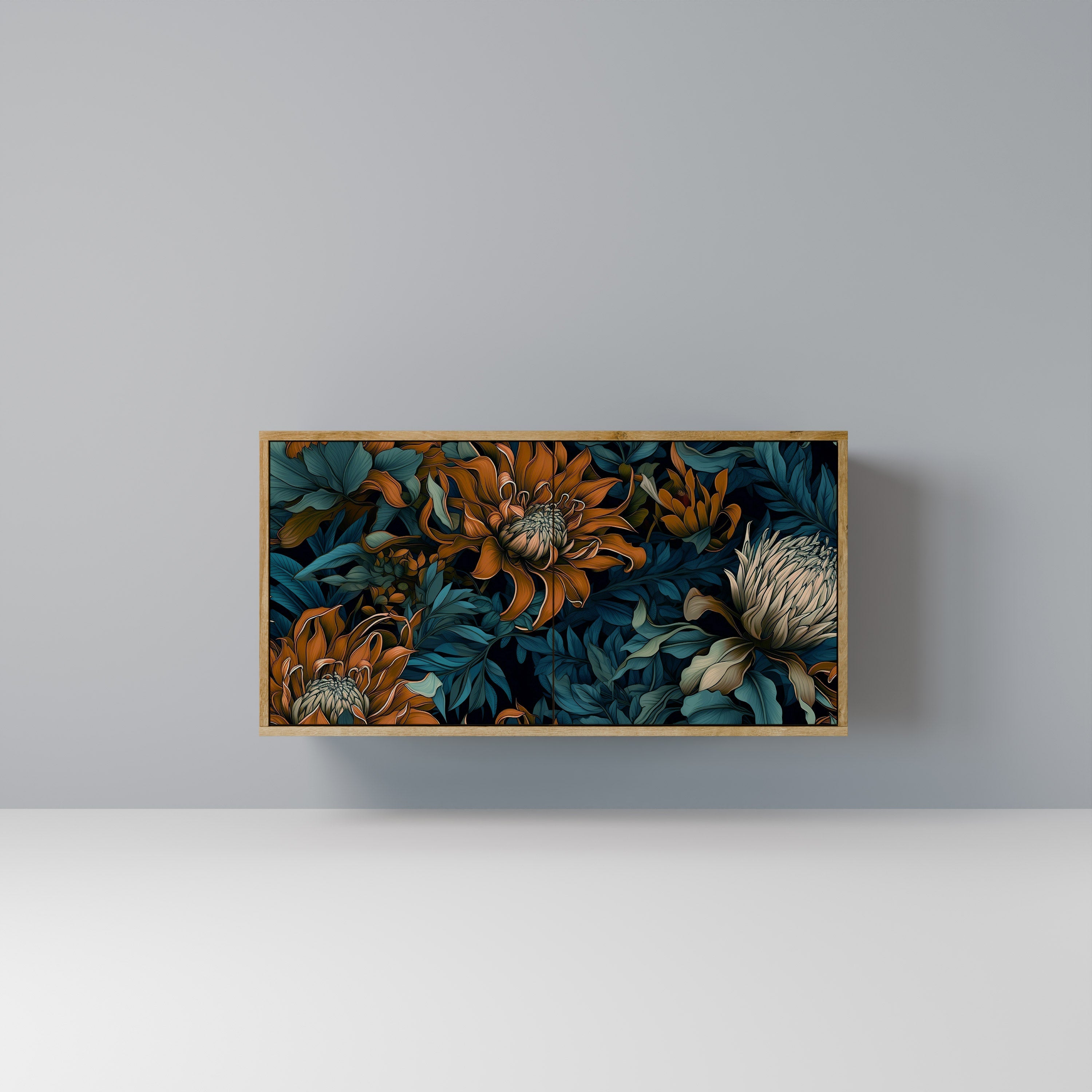 Buffet 2 portes MORNING BLOOM effet chêne