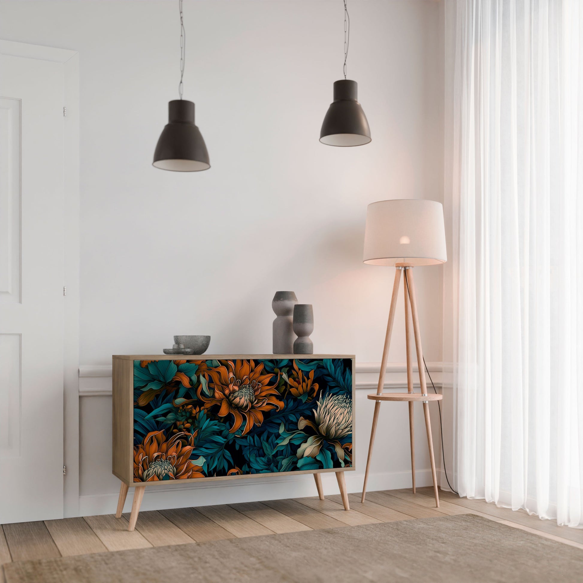 MORNING BLOOM 2-Door Sideboard in Oak Effect