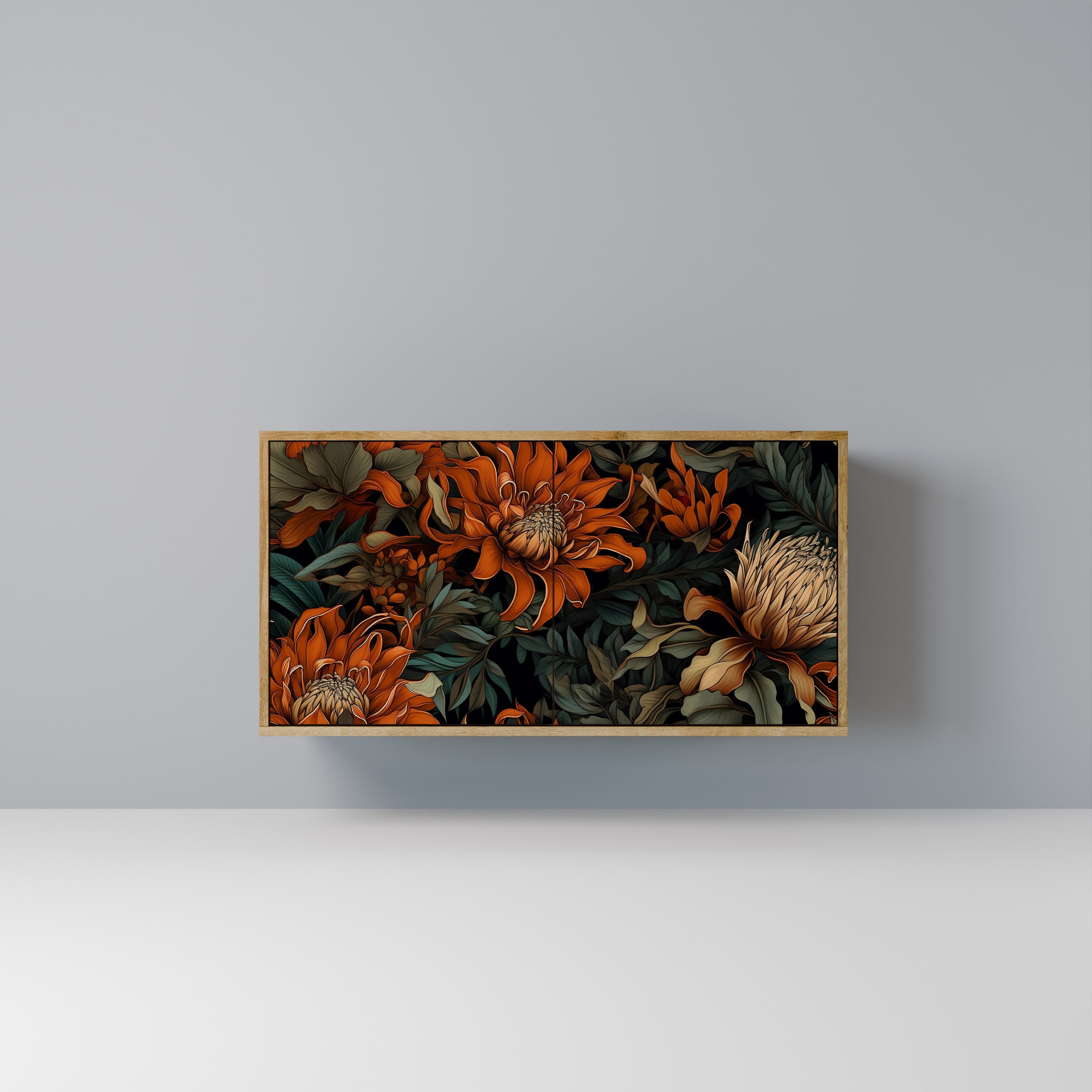 Buffet 2 portes DAWN BLOOM effet chêne