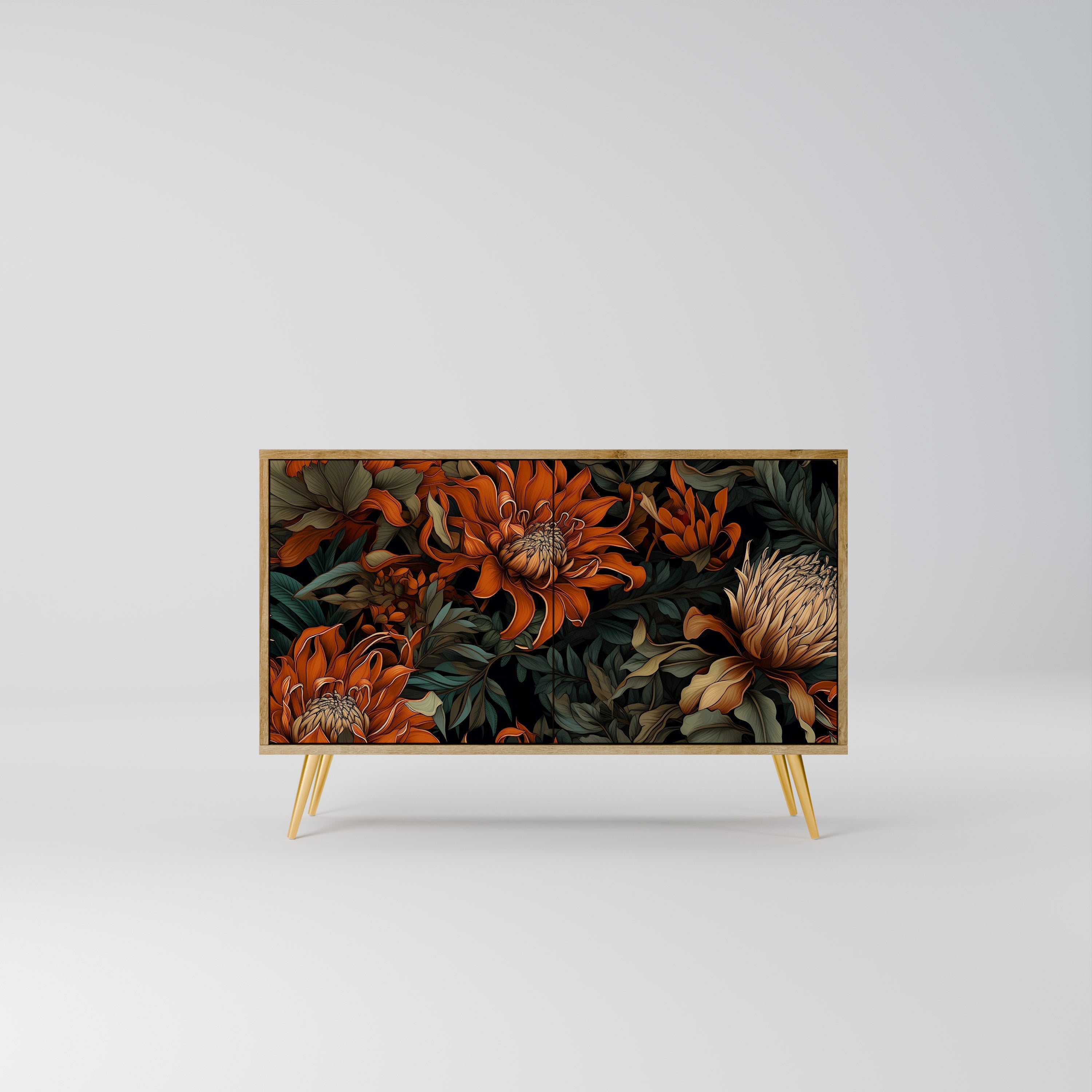 Buffet 2 portes DAWN BLOOM effet chêne