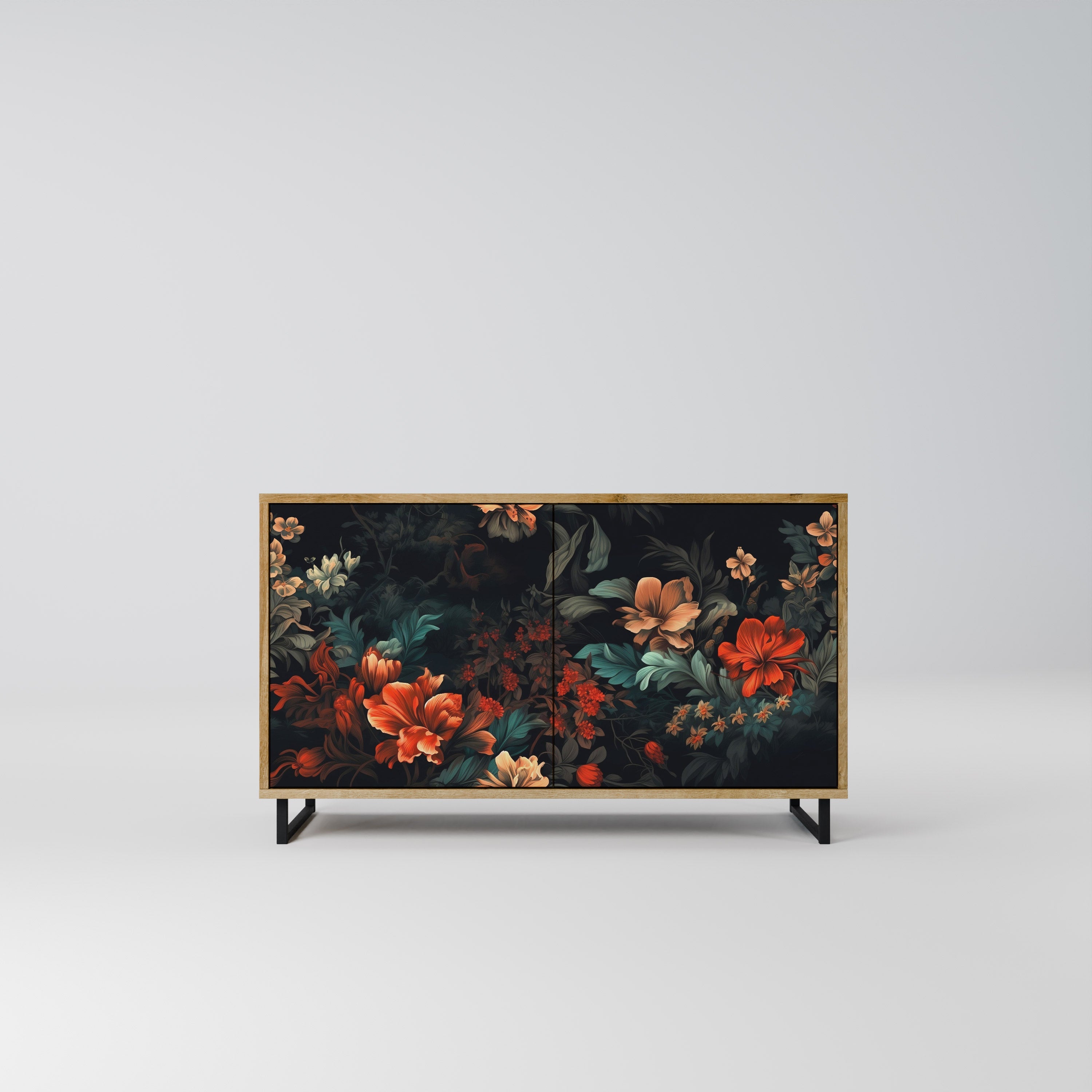 Buffet 2 portes IMAGINARY BLOSSOM effet chêne