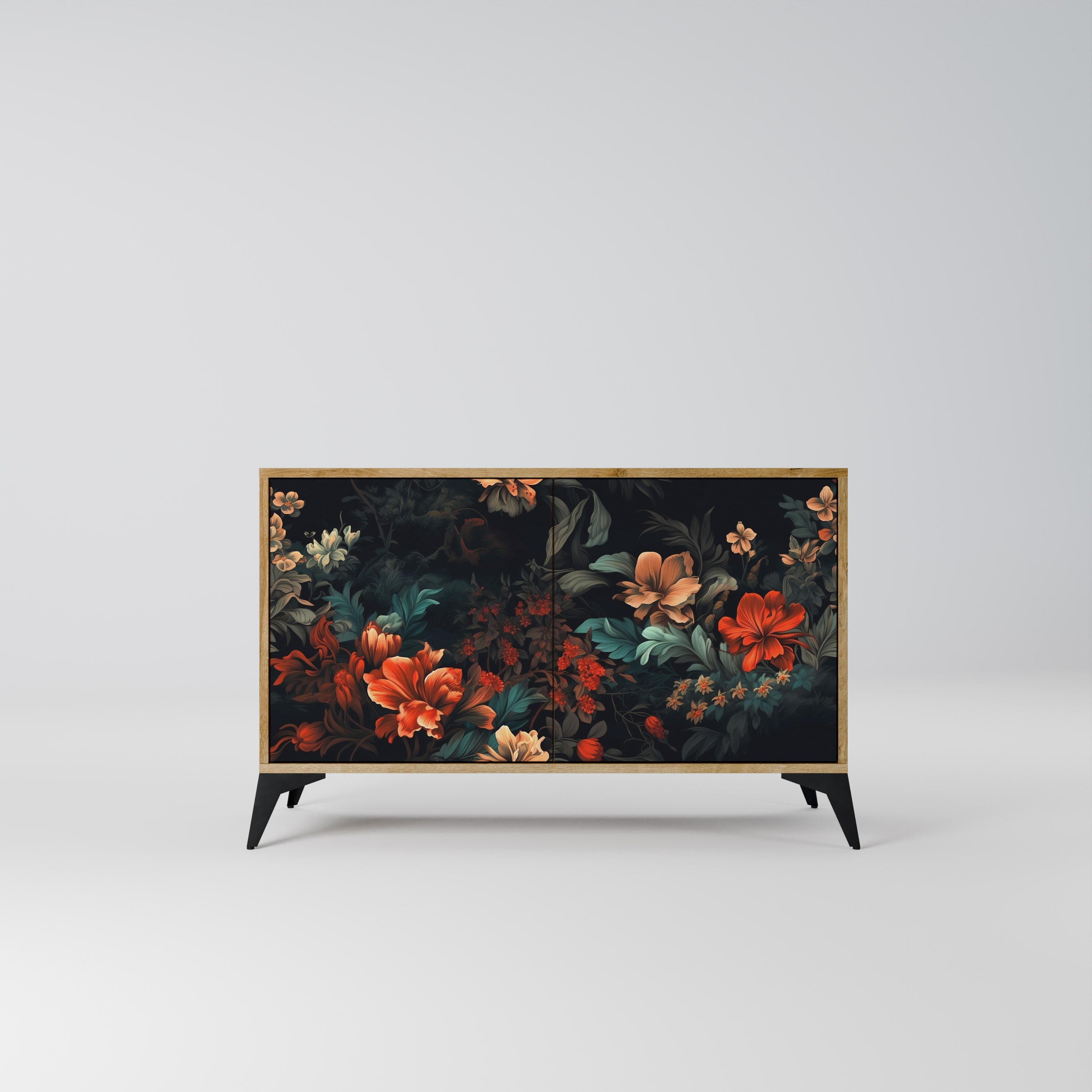 Buffet 2 portes IMAGINARY BLOSSOM effet chêne