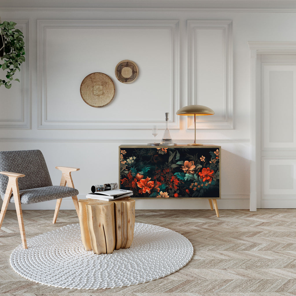 IMAGINARY BLOSSOM 2-Door Sideboard in Oak Effect