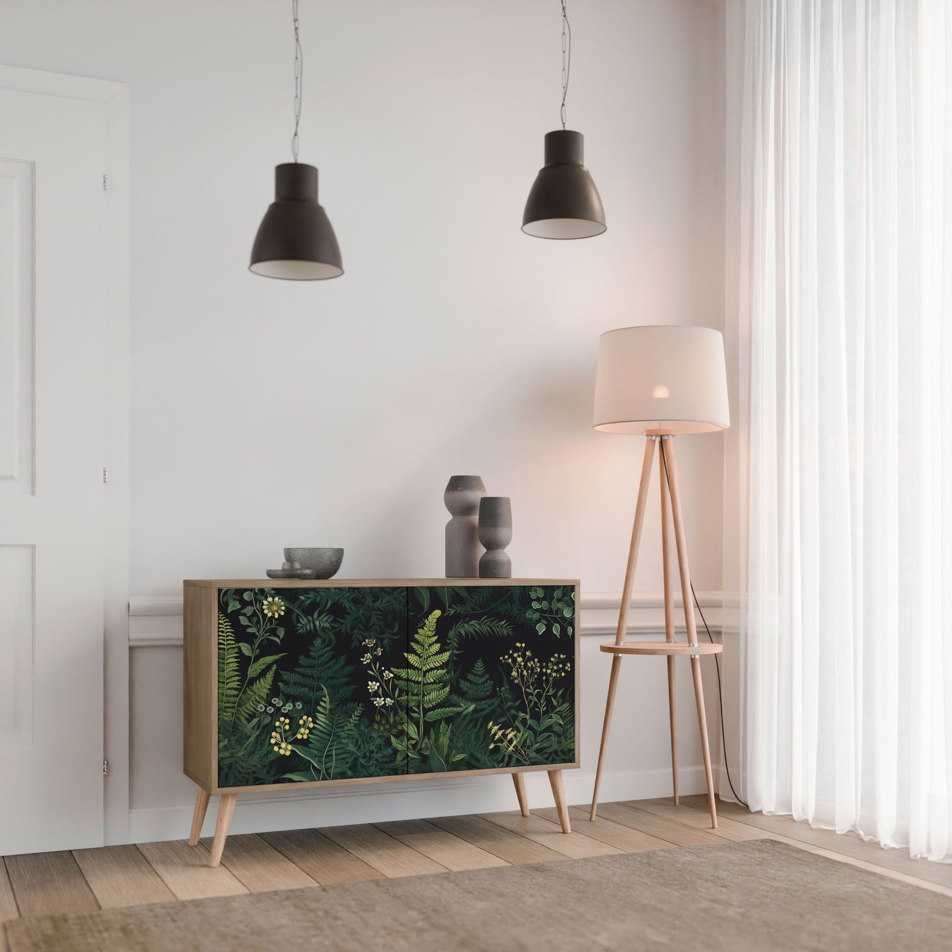 FERN FLOWERS 2-Door Sideboard in Oak Effect