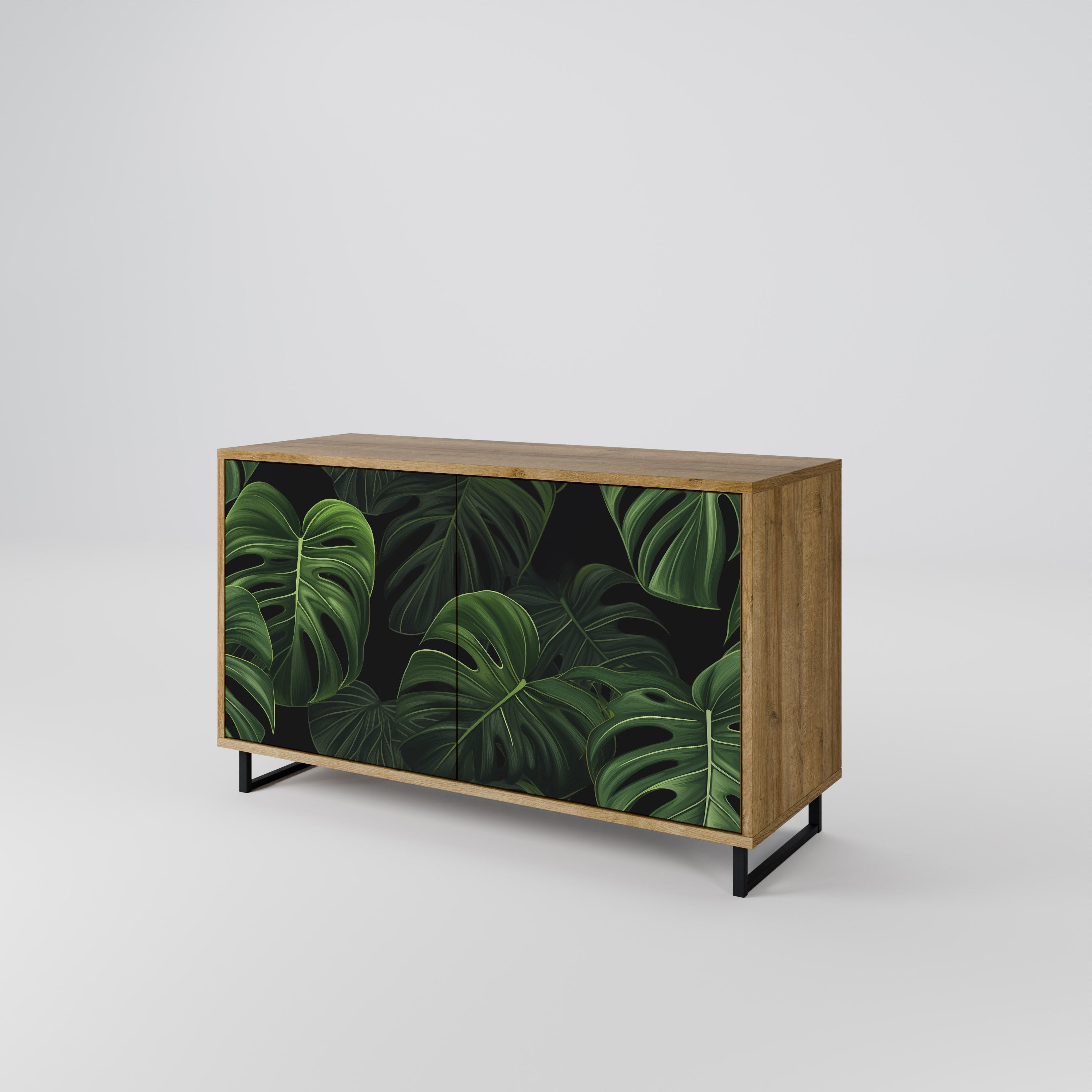 Buffet 2 portes INFINITE MONSTERA effet chêne