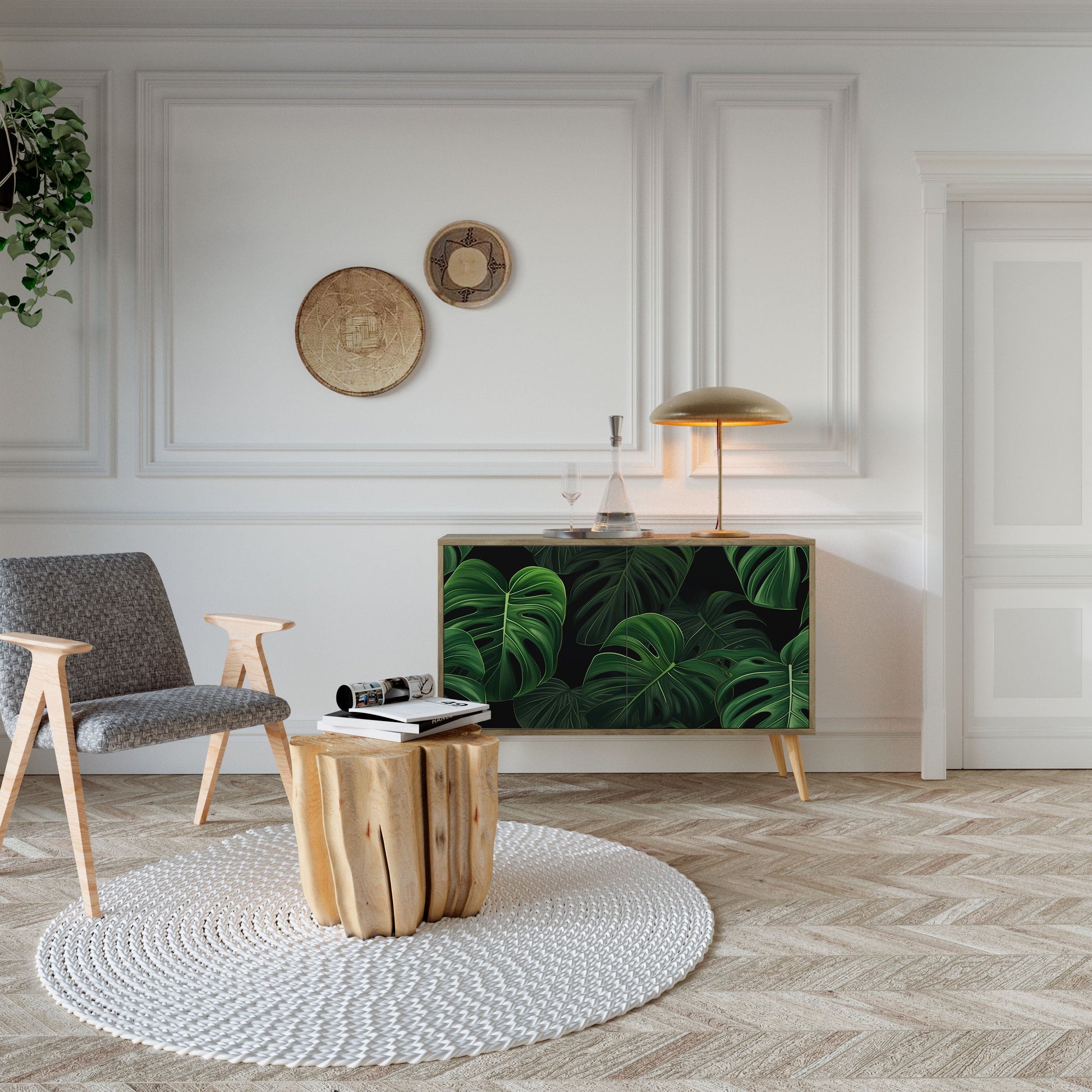 INFINITE MONSTERA 2-Door Sideboard in Oak Effect