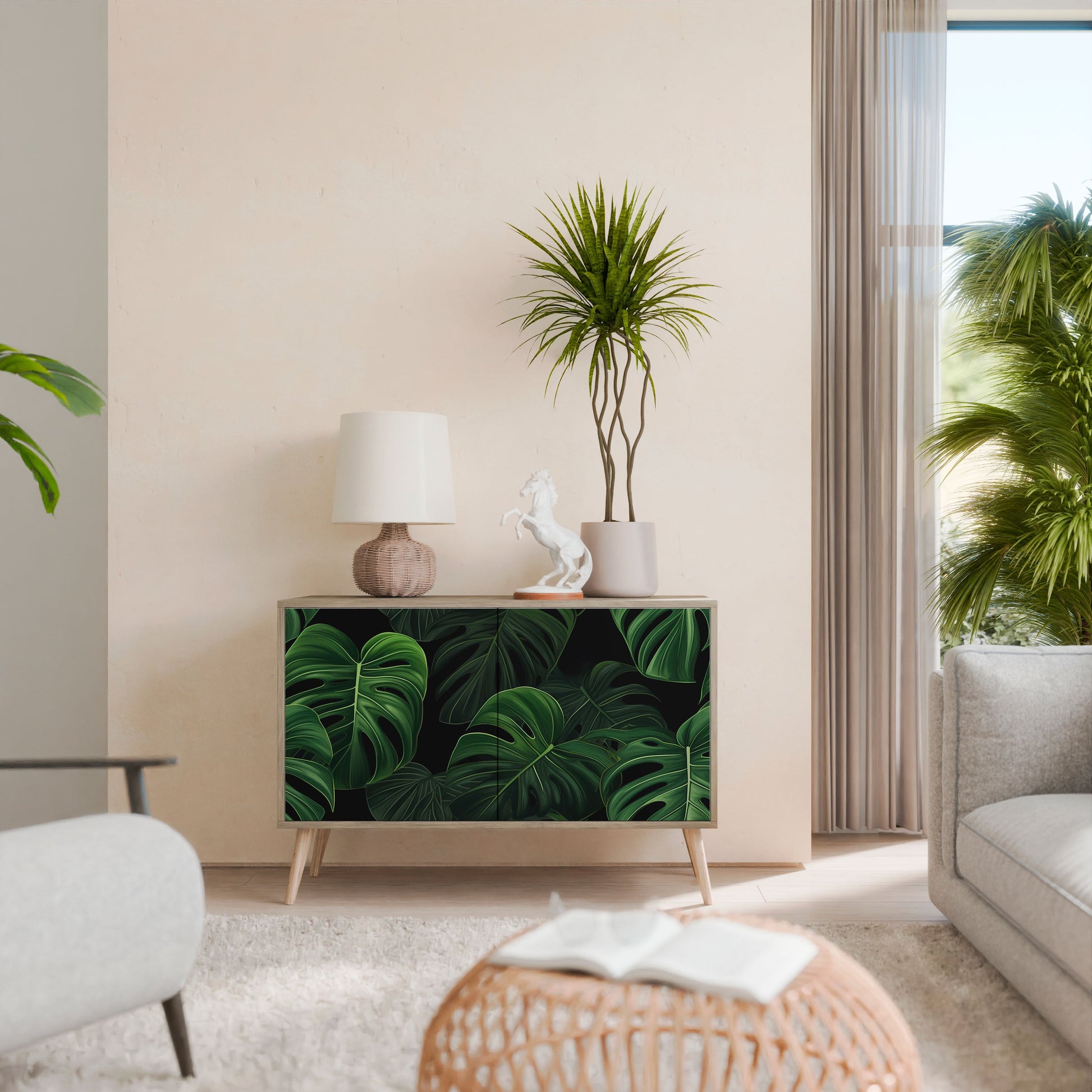 INFINITE MONSTERA 2-Door Sideboard in Oak Effect
