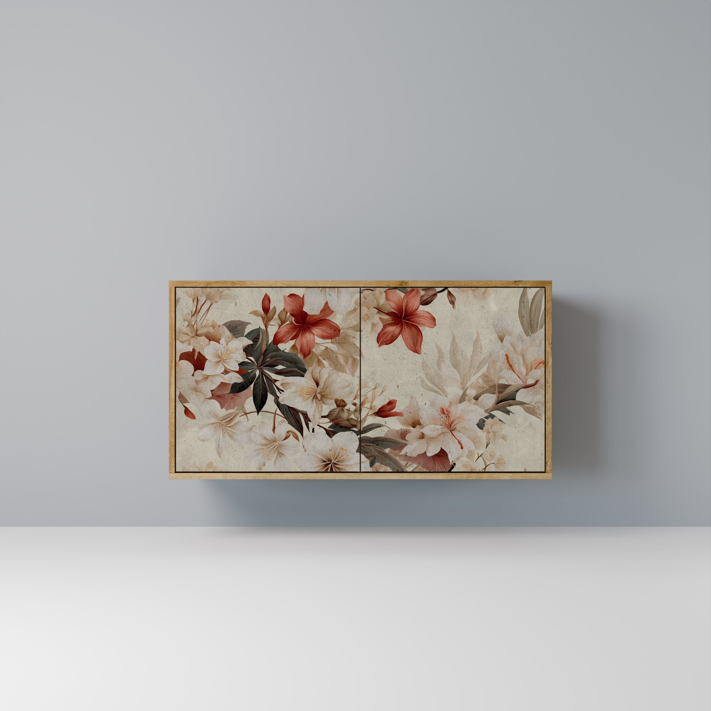 Buffet 2 portes PETAL HARMONY effet chêne