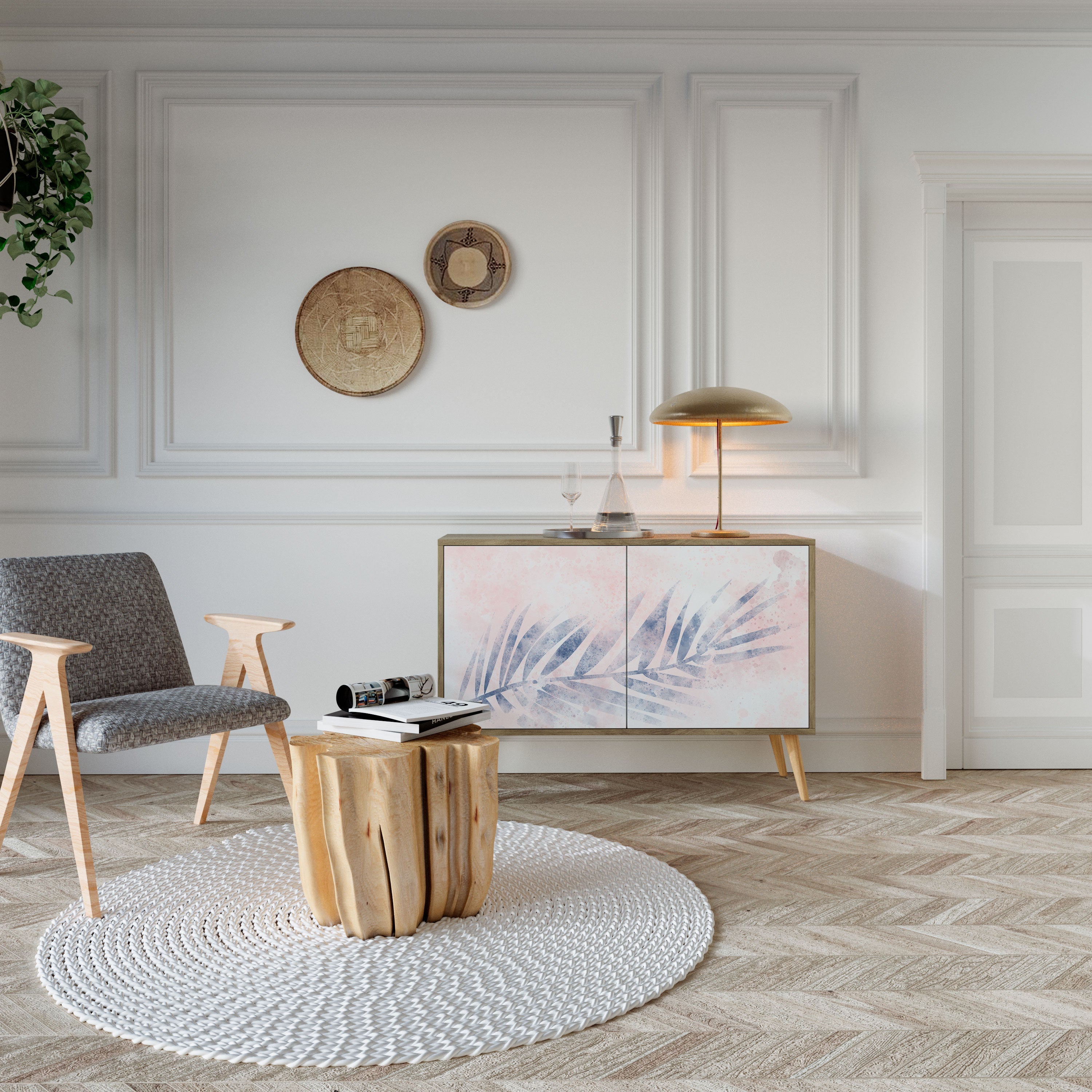 Buffet 2 portes TIMELESS FLOAT effet chêne