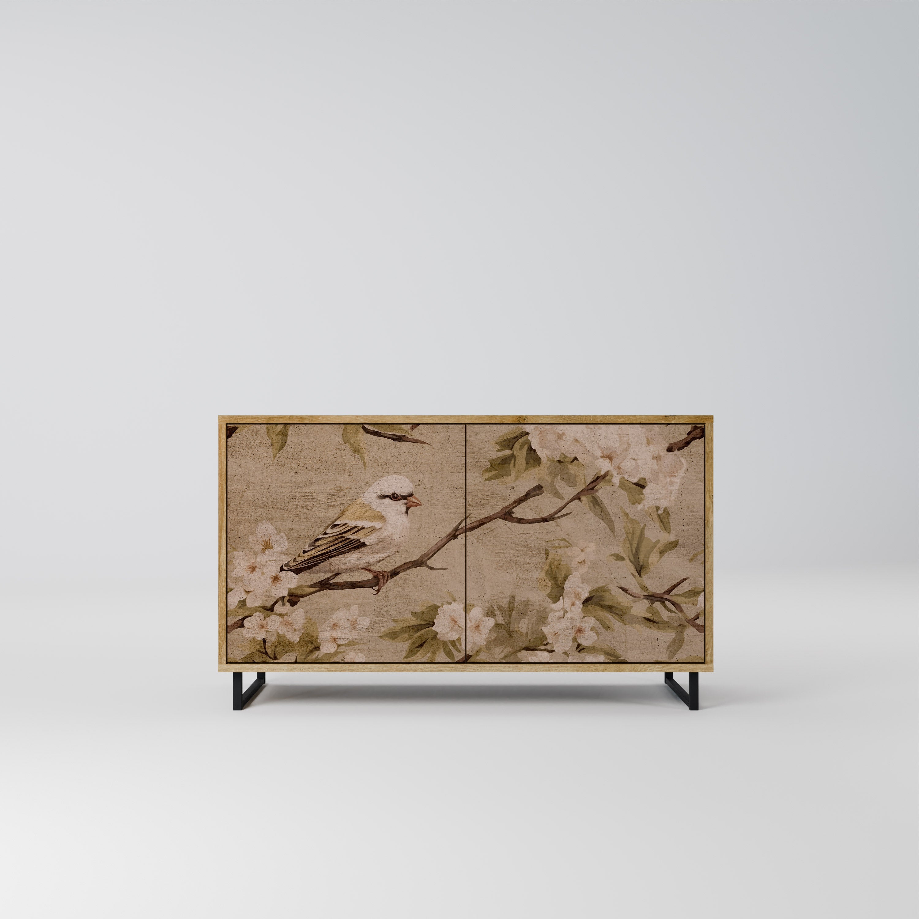 Buffet 2 portes PETAL DISTINGUISH effet chêne