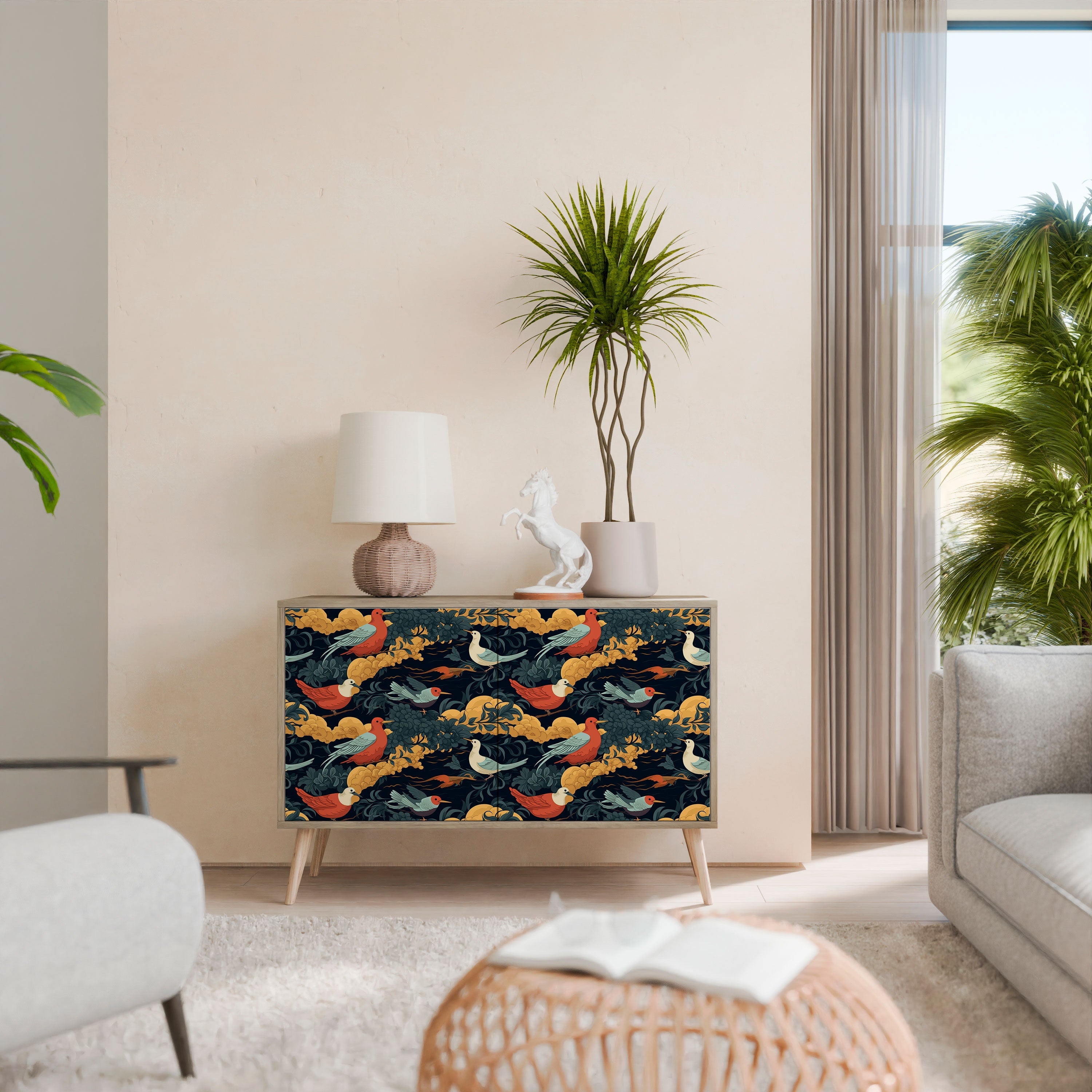 Buffet 2 portes FOWLY DAZE effet chêne