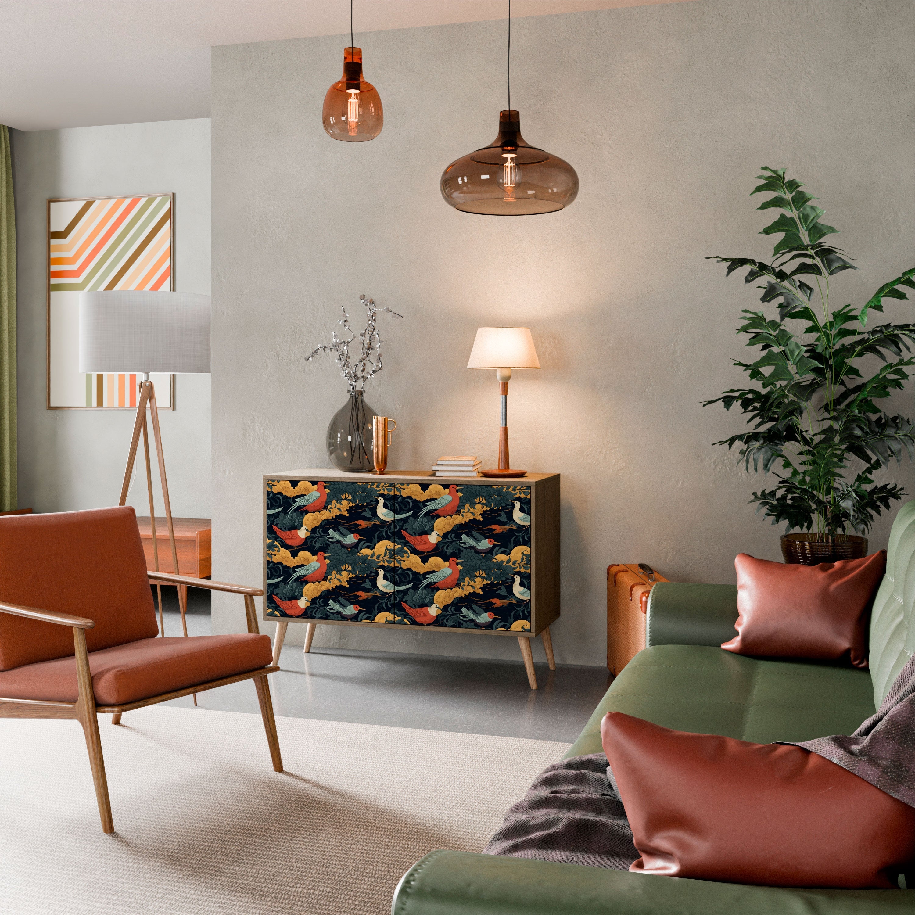 Buffet 2 portes FOWLY DAZE effet chêne