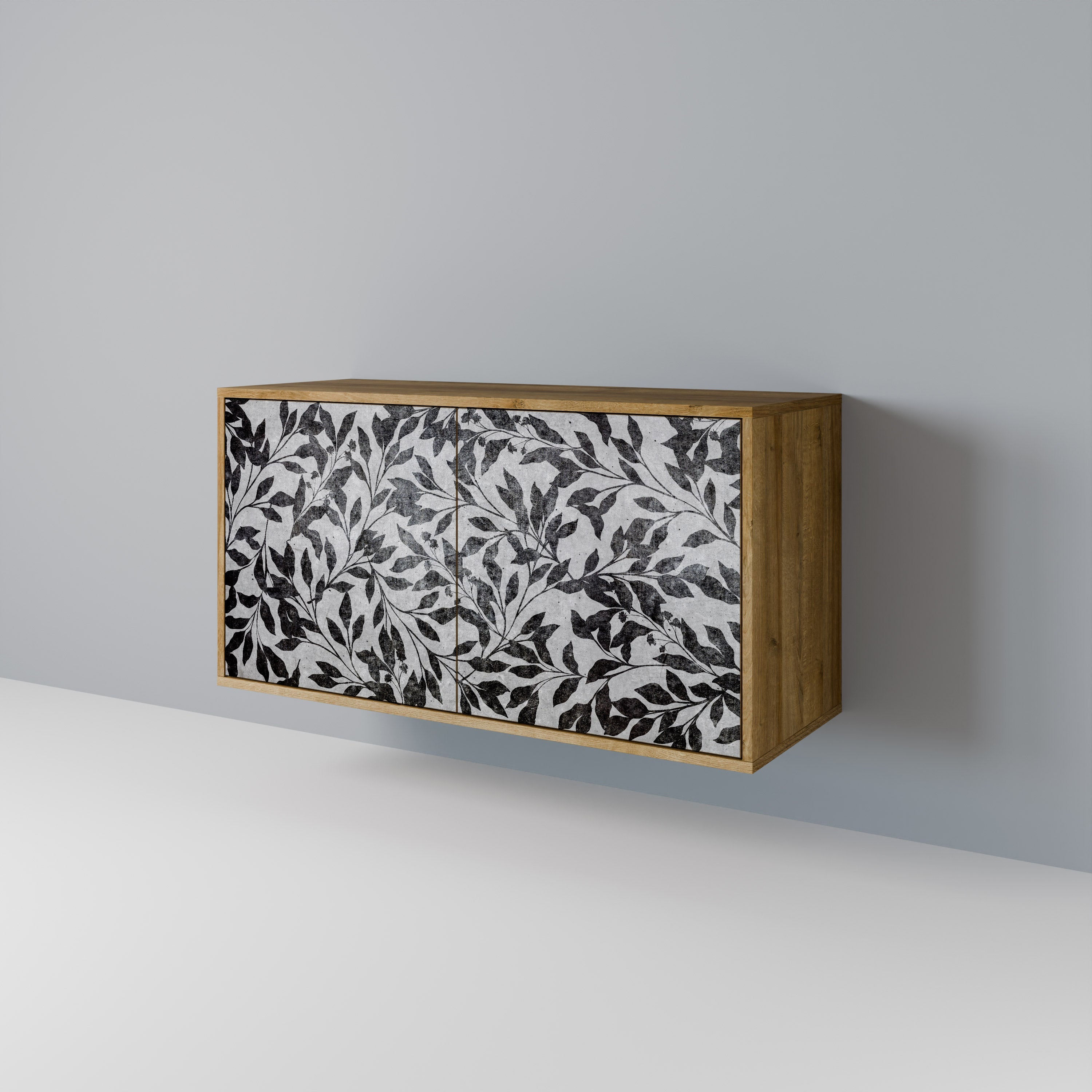 Buffet 2 portes CHARCOAL SPROUT effet chêne