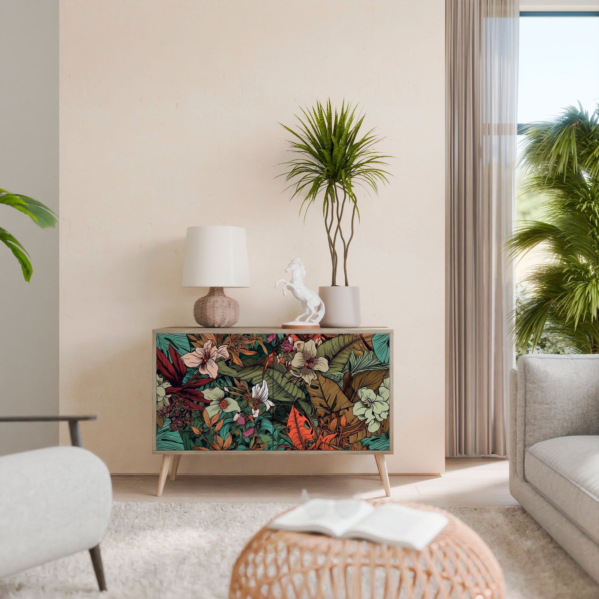 BOTANICAL EMERGENCE 2-Door Sideboard in Oak Effect