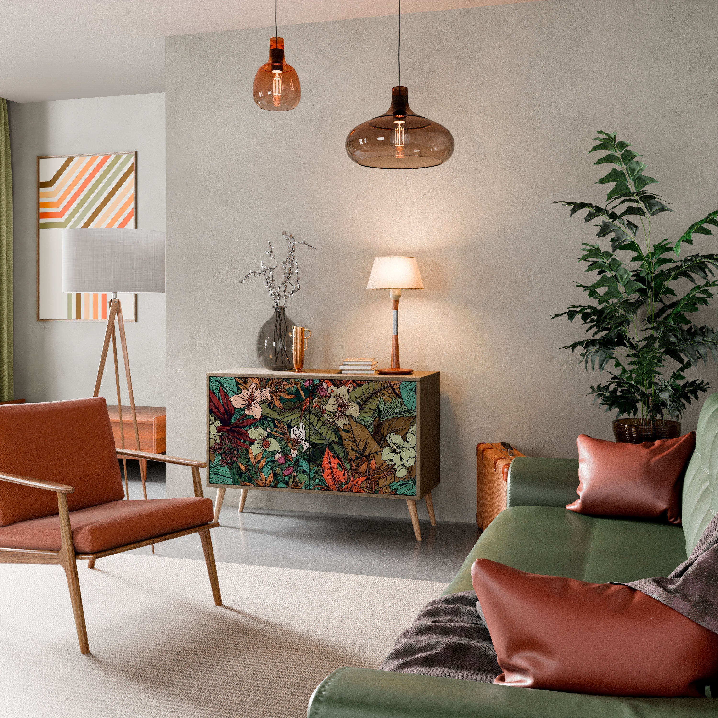 Buffet 2 portes effet chêne BOTANICAL EMERGENCE