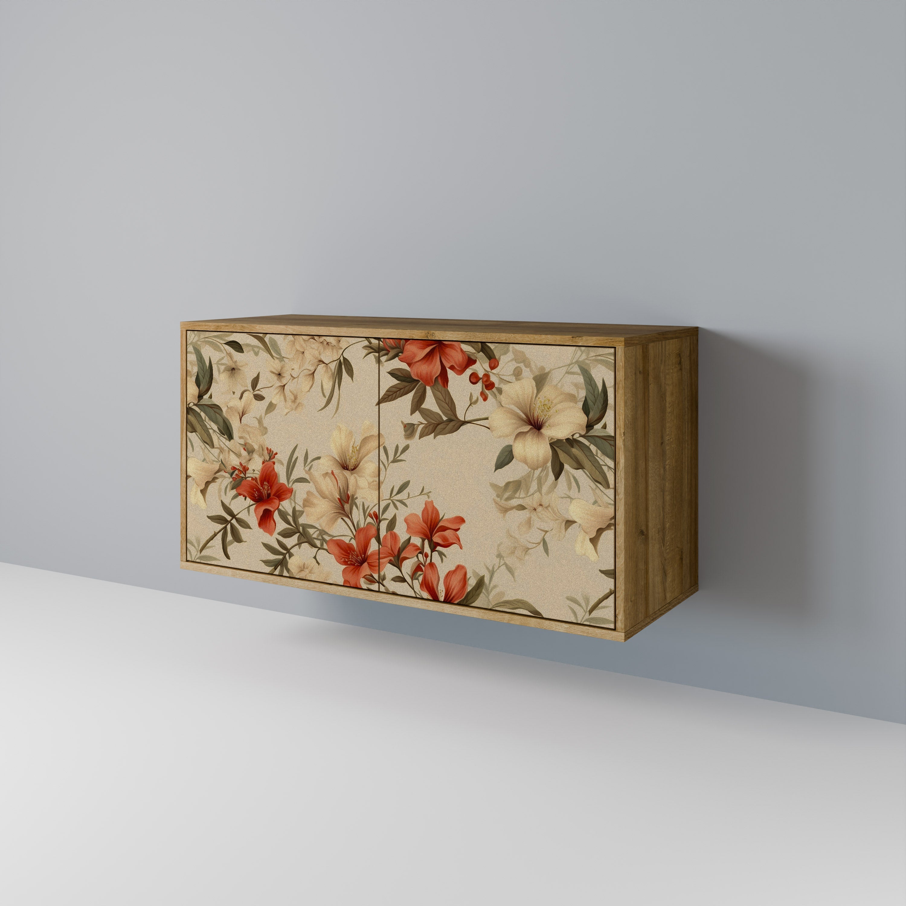 Buffet 2 portes effet chêne BLOOMING HARMONY