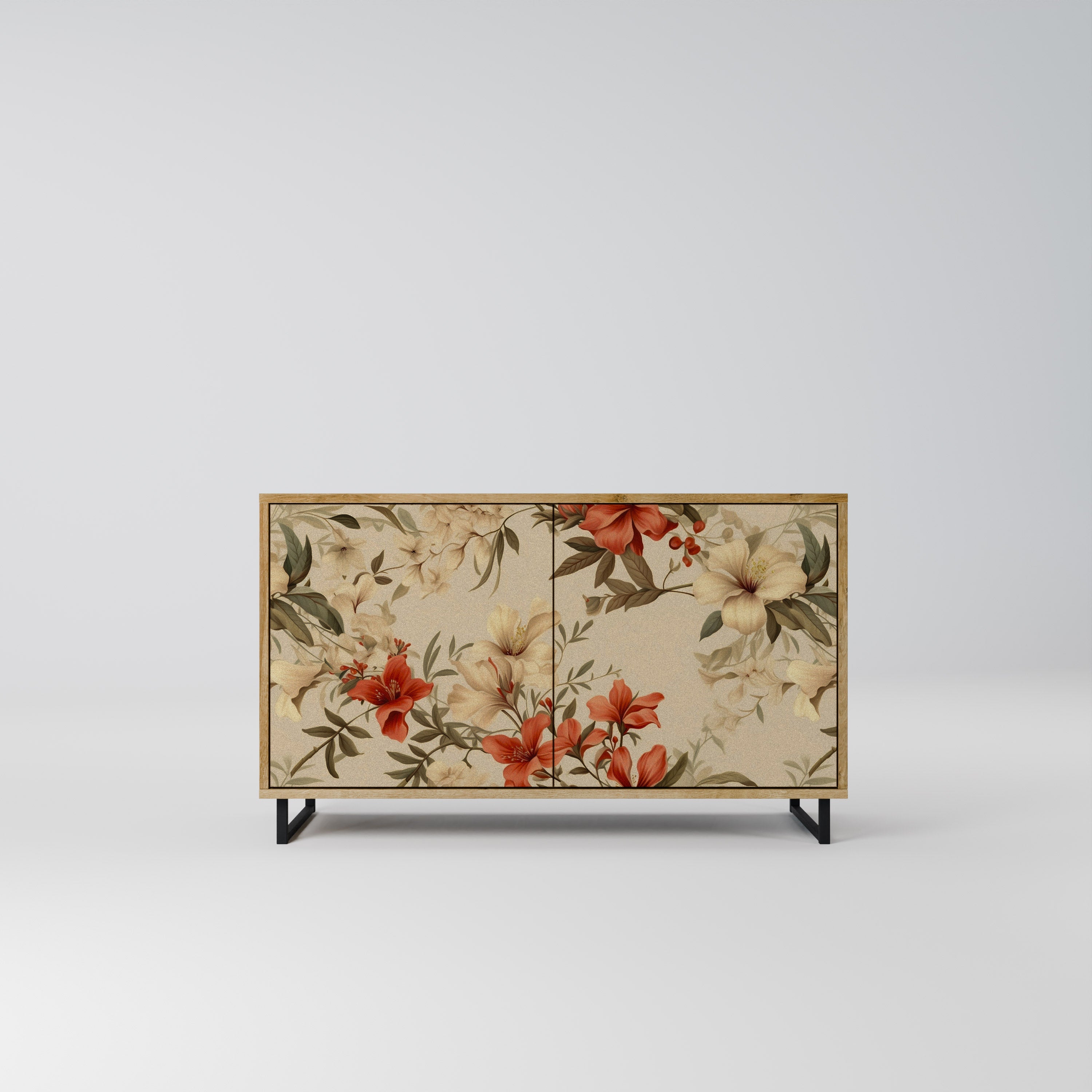 Buffet 2 portes effet chêne BLOOMING HARMONY