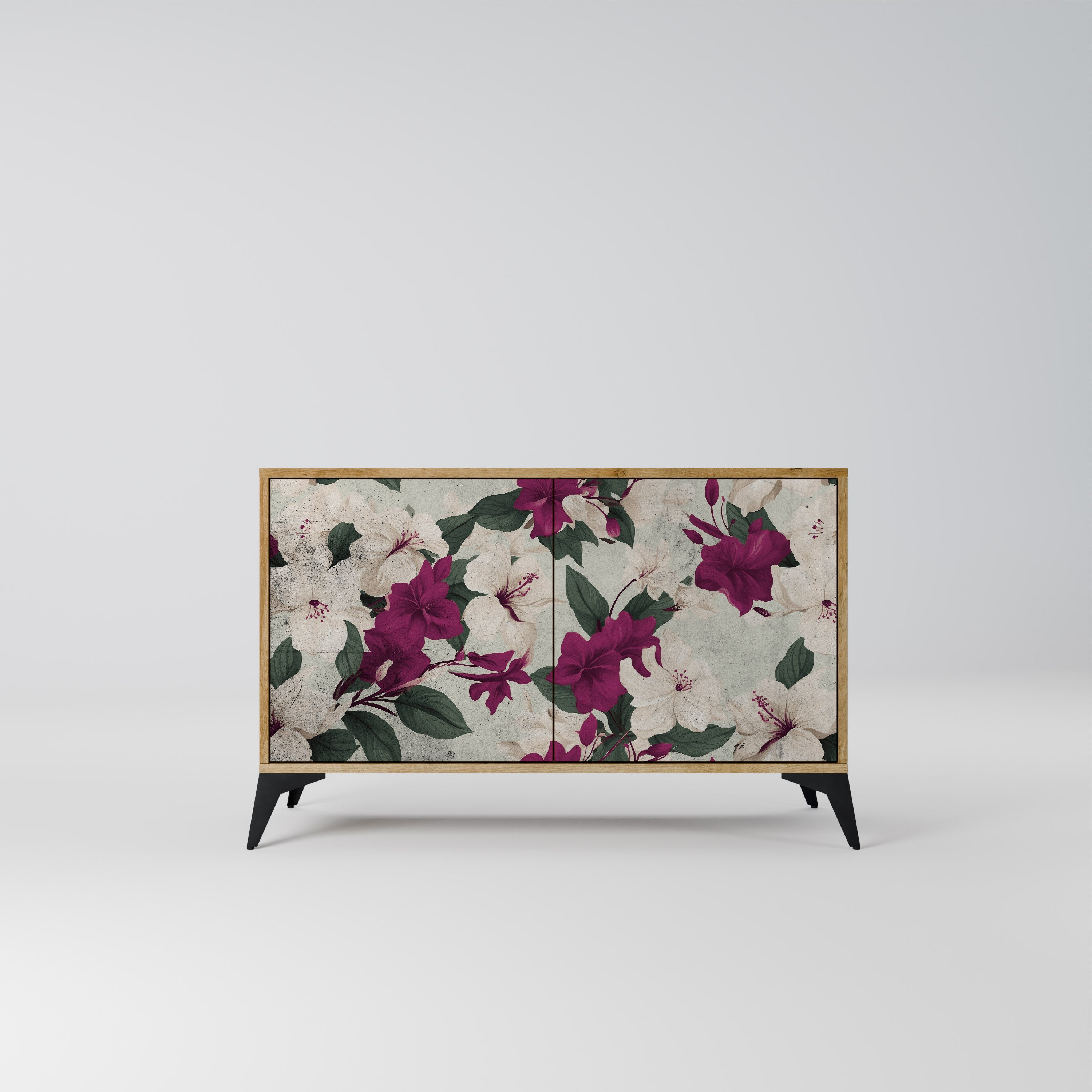 Buffet 2 portes FLOWERET DREAM effet chêne