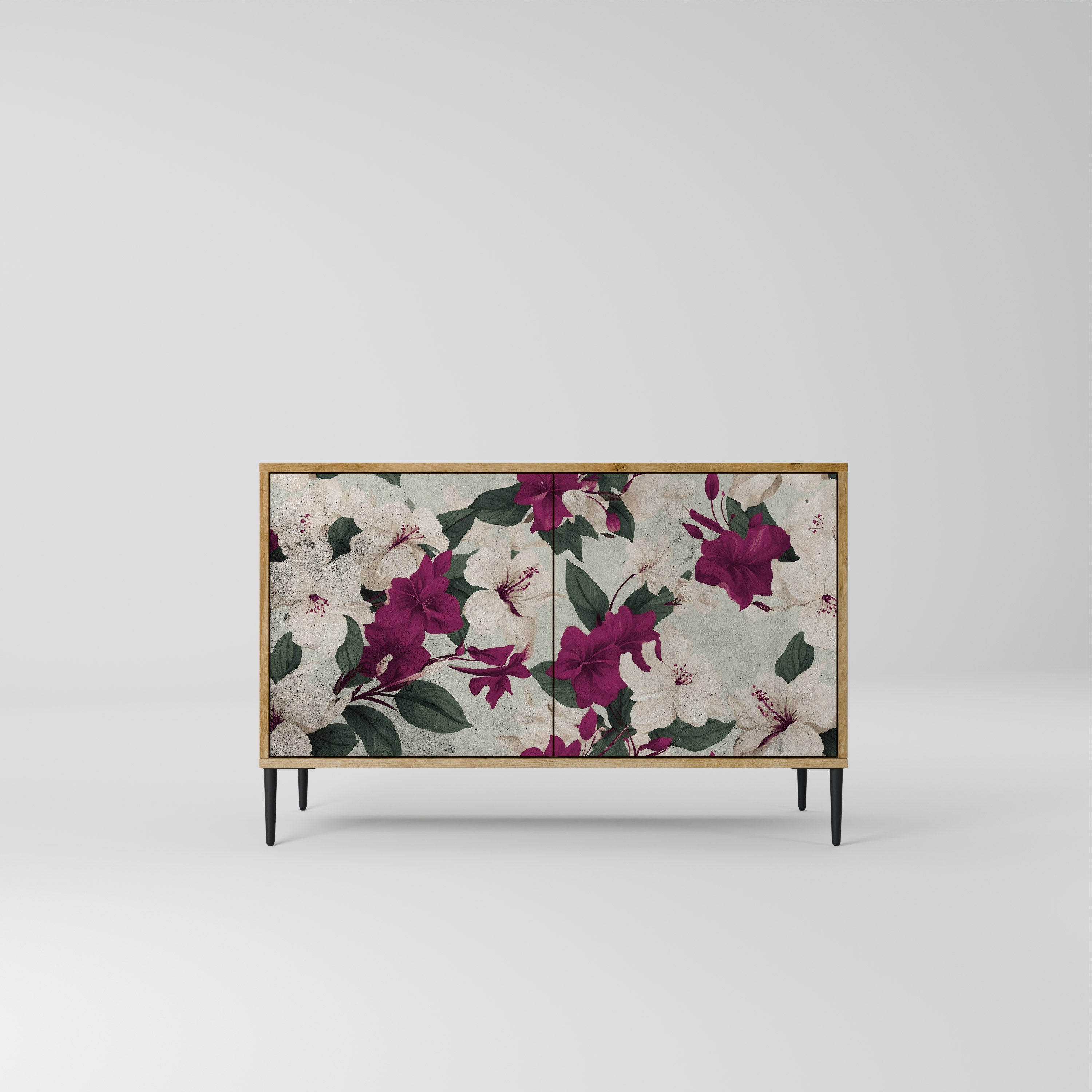 Buffet 2 portes FLOWERET DREAM effet chêne