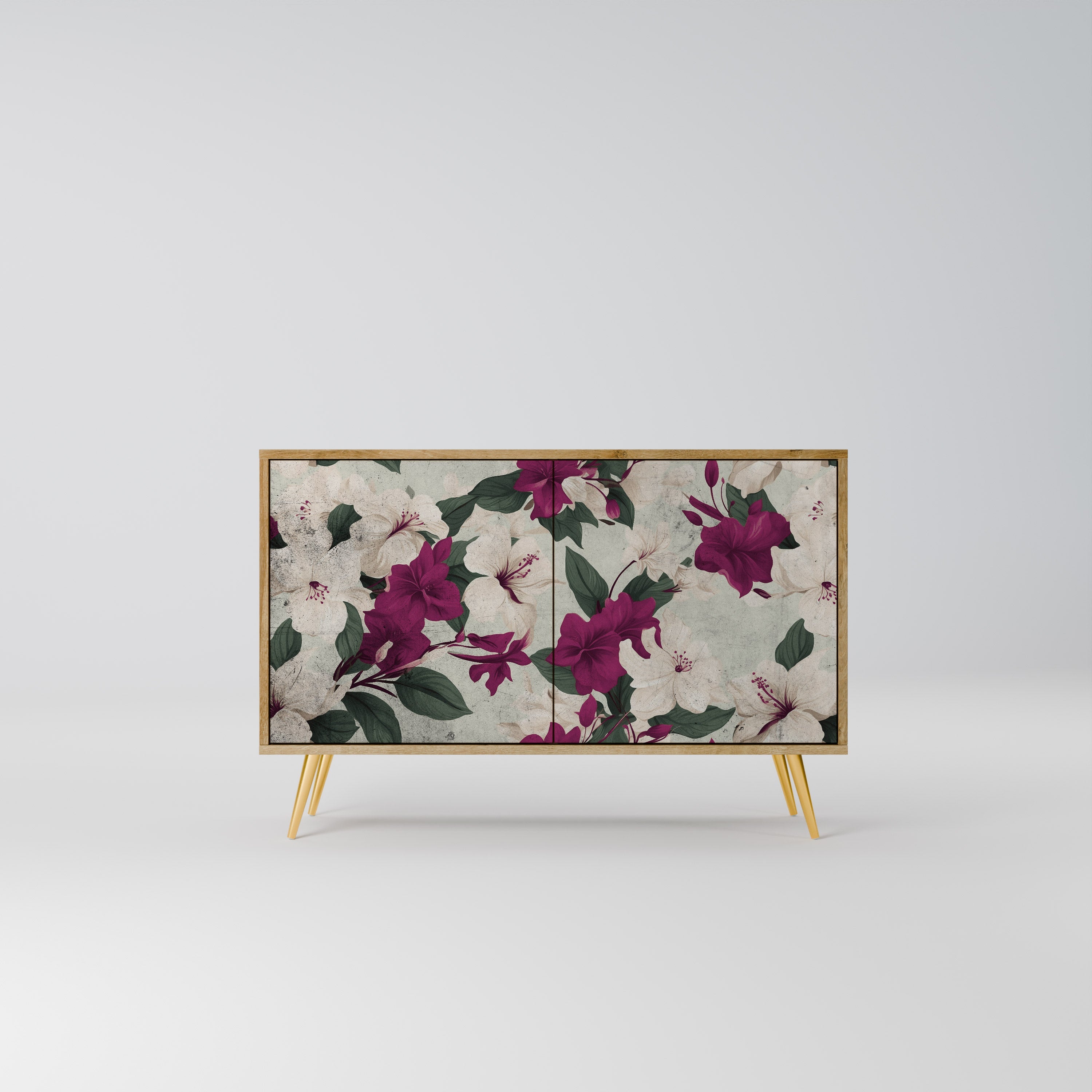 Buffet 2 portes FLOWERET DREAM effet chêne