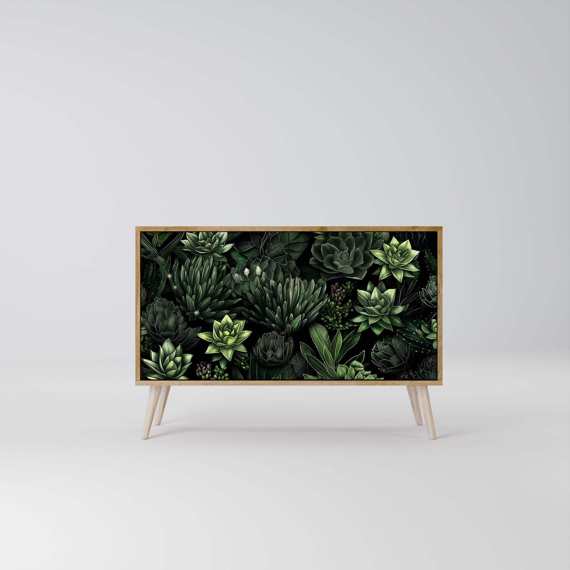 SUCCULENT JUNGLE 2-Door Sideboard in Oak Effect